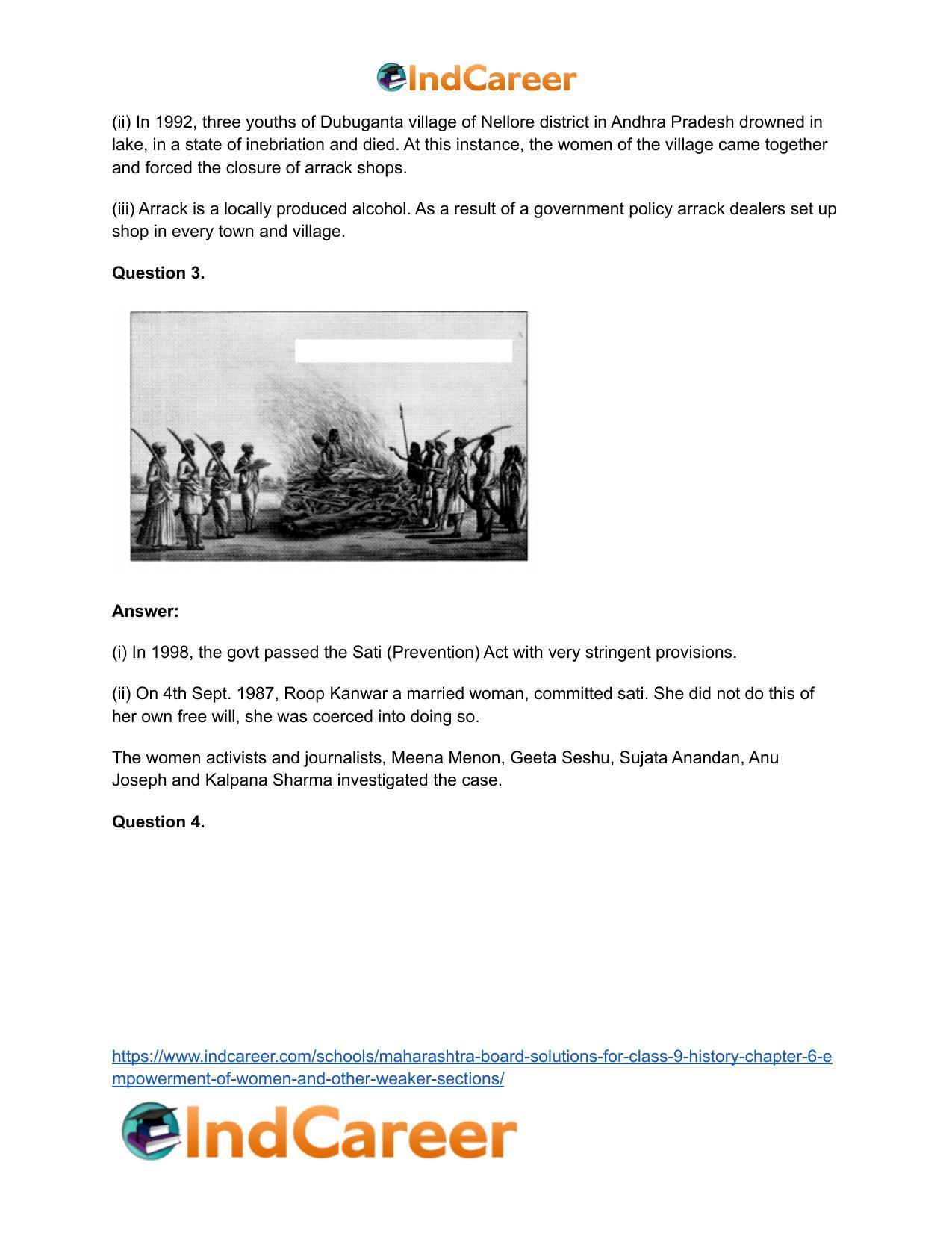 Maharashtra Board Solutions for Class 9- History: Chapter 6- Empowerment of Women and Other Weaker Sections - Page 25