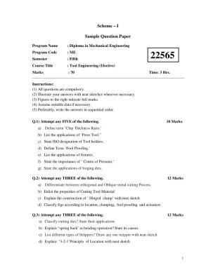 MSBTE Summer Question Paper 2019 - Tool Engineering (Elective)