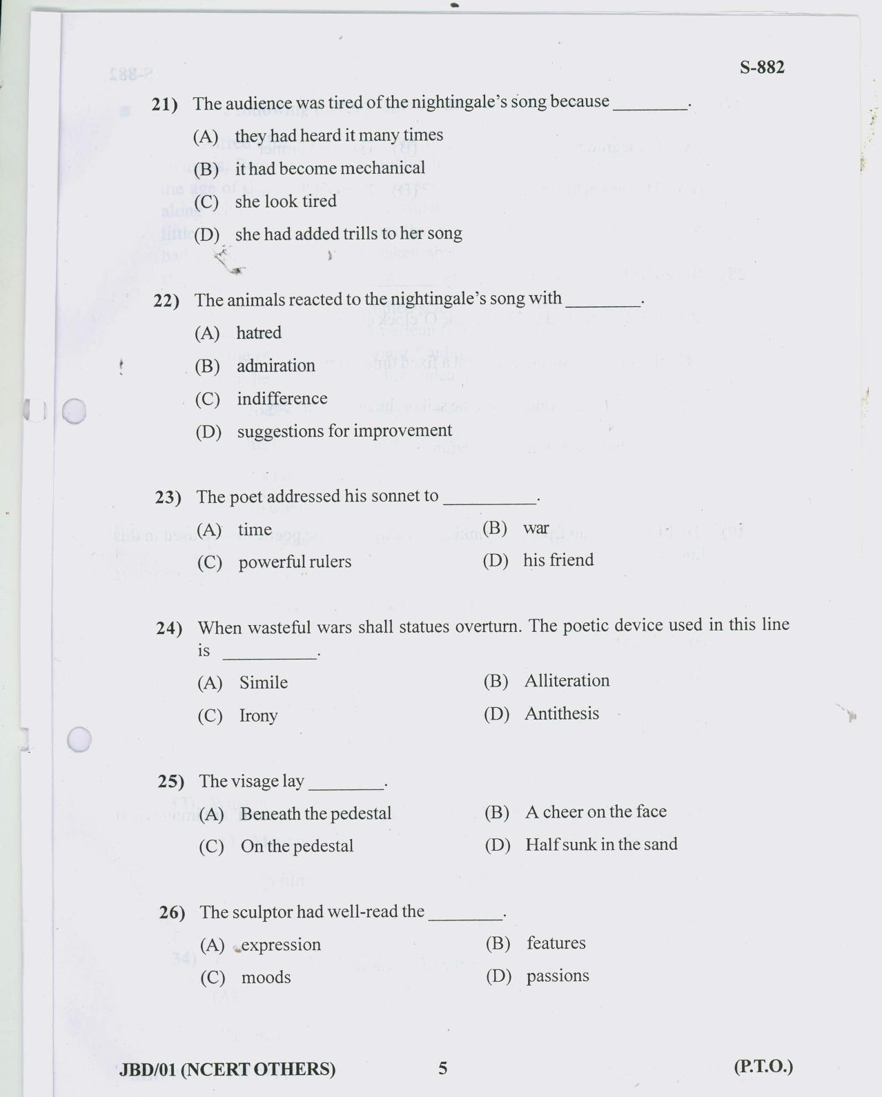 Gujarat Board Class 10th ENGLISH NCERT OTHERS 2019 Question Paper - Page 5