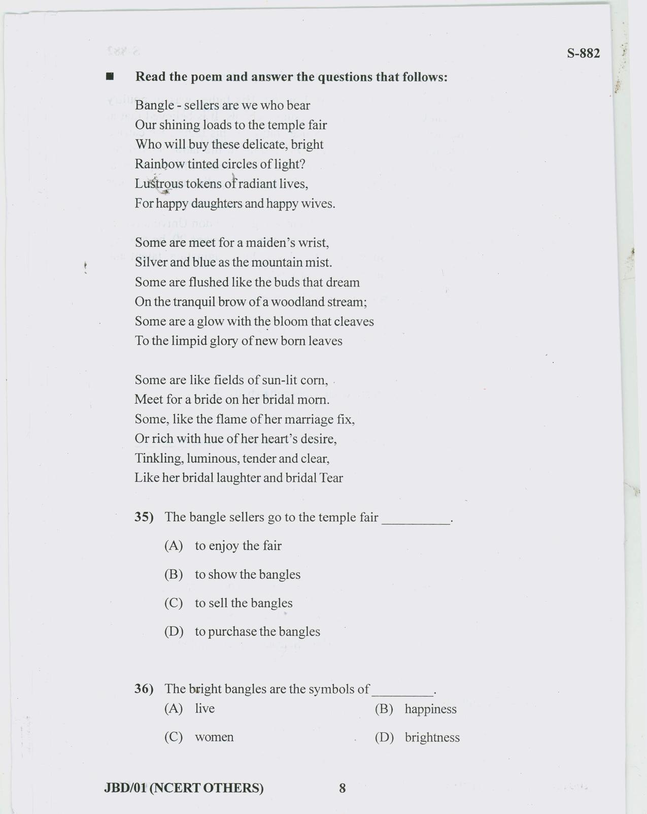 Gujarat Board Class 10th ENGLISH NCERT OTHERS 2019 Question Paper - Page 8