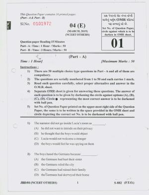 Gujarat Board Class 10th ENGLISH NCERT OTHERS 2019 Question Paper
