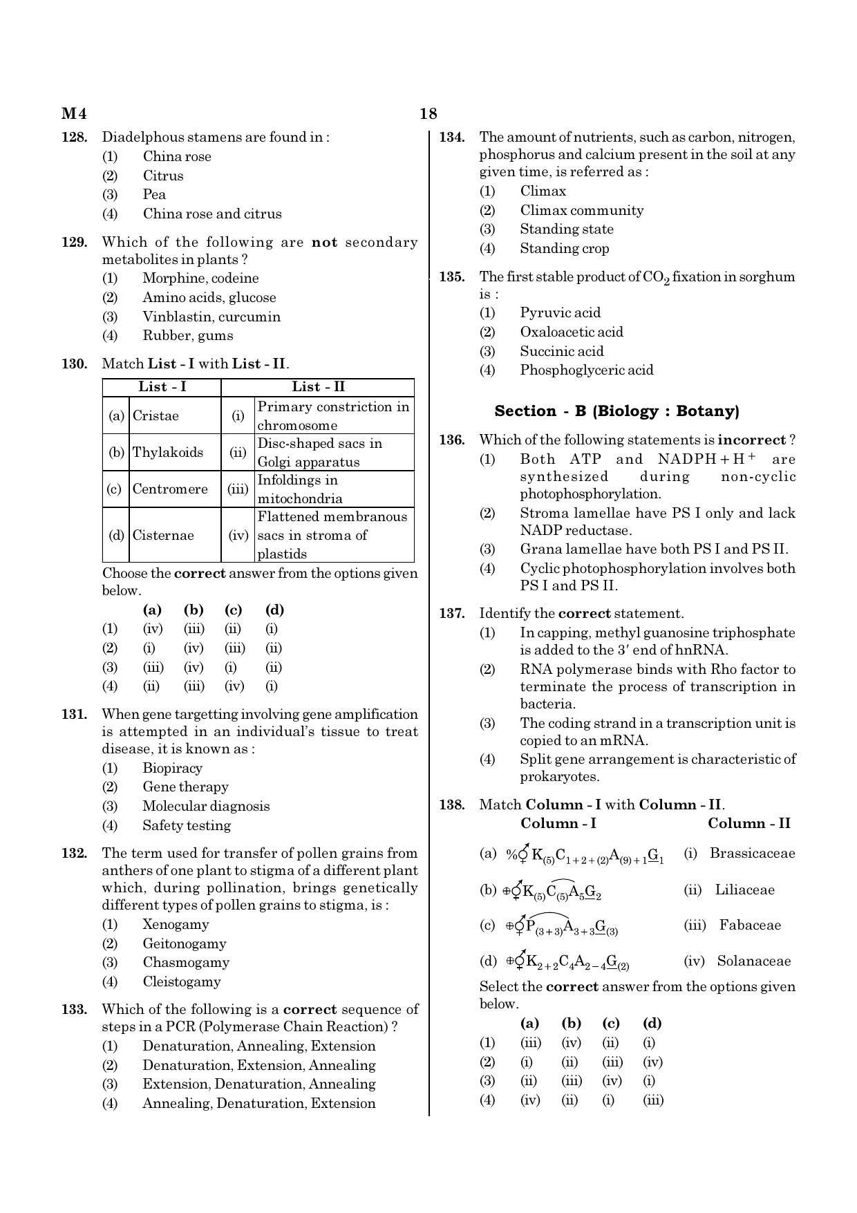 NEET M4 2021 Question Paper - Page 18
