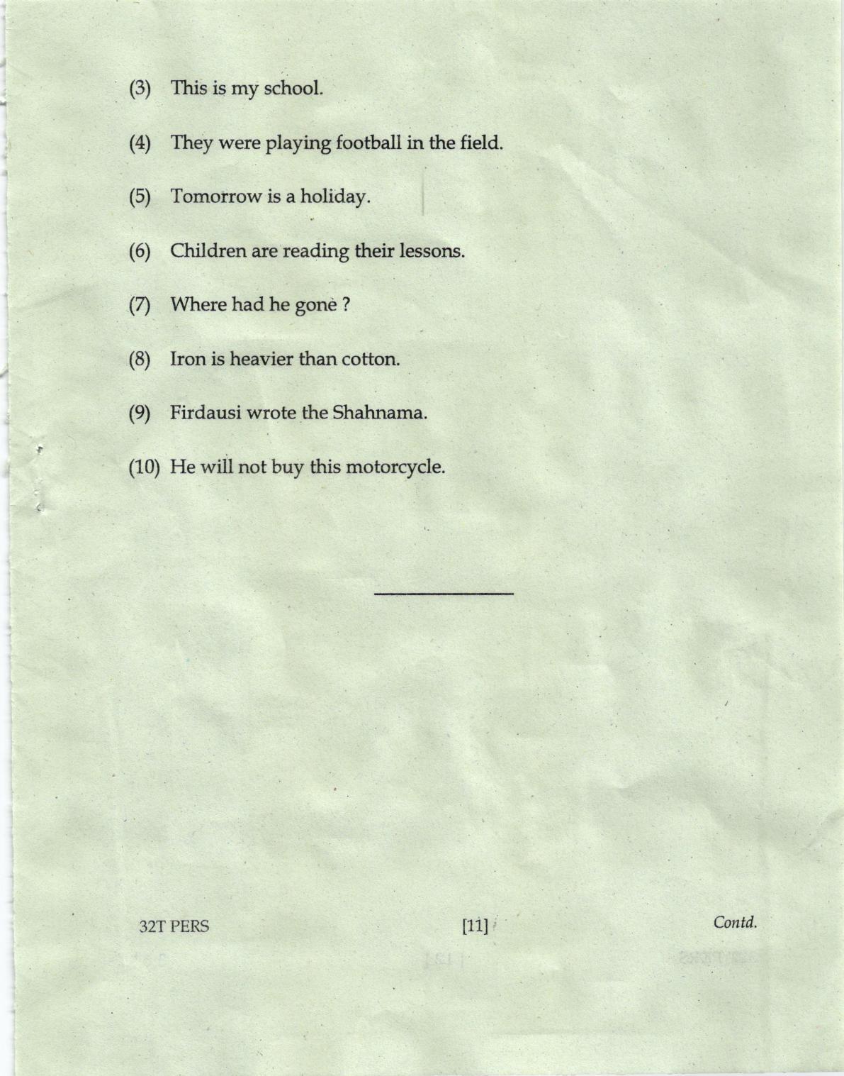 AHSEC Class 12 Persian Question Papers 2022 - Page 11