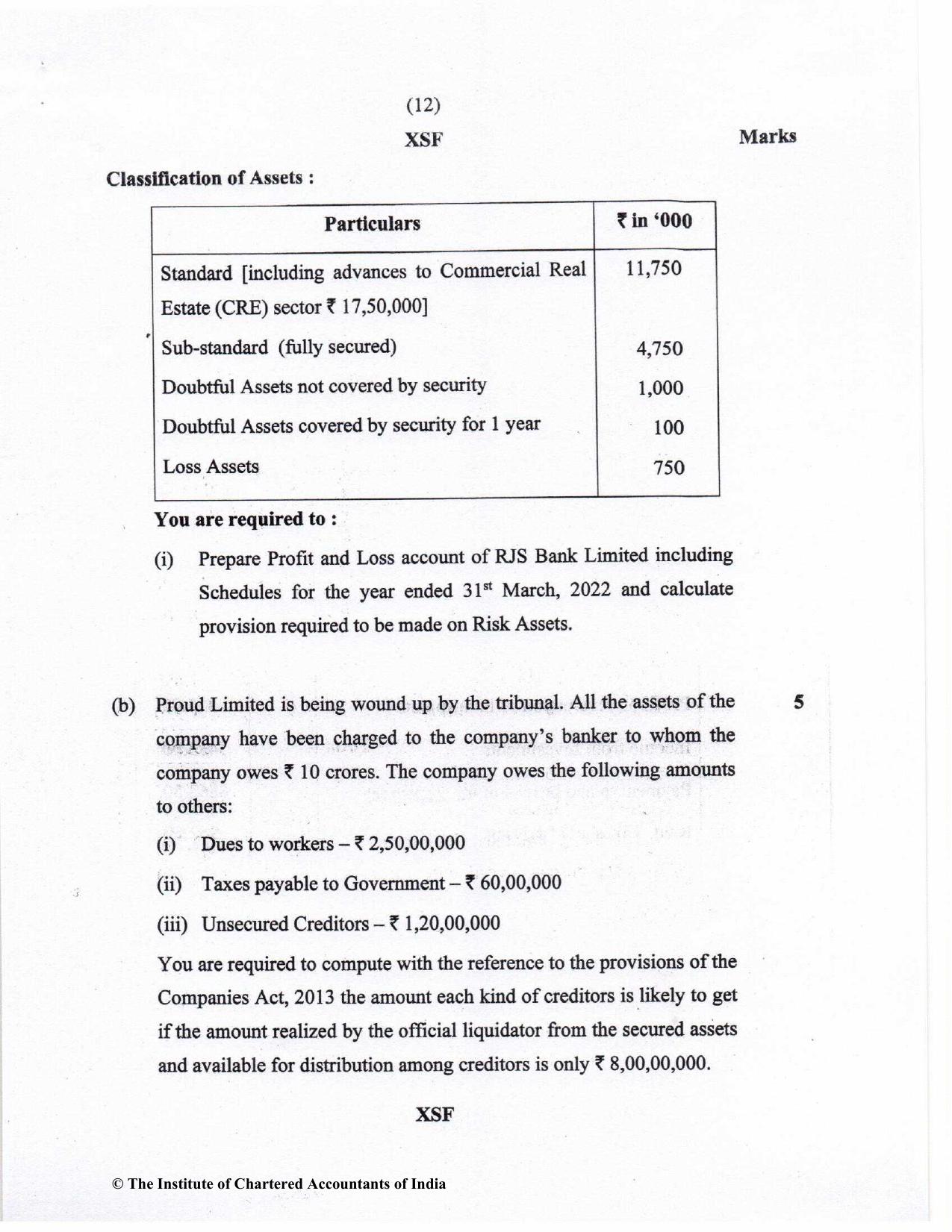 CA Inter Nov 2022 Question Paper - Paper 5 – Advanced Accounting - Page 12