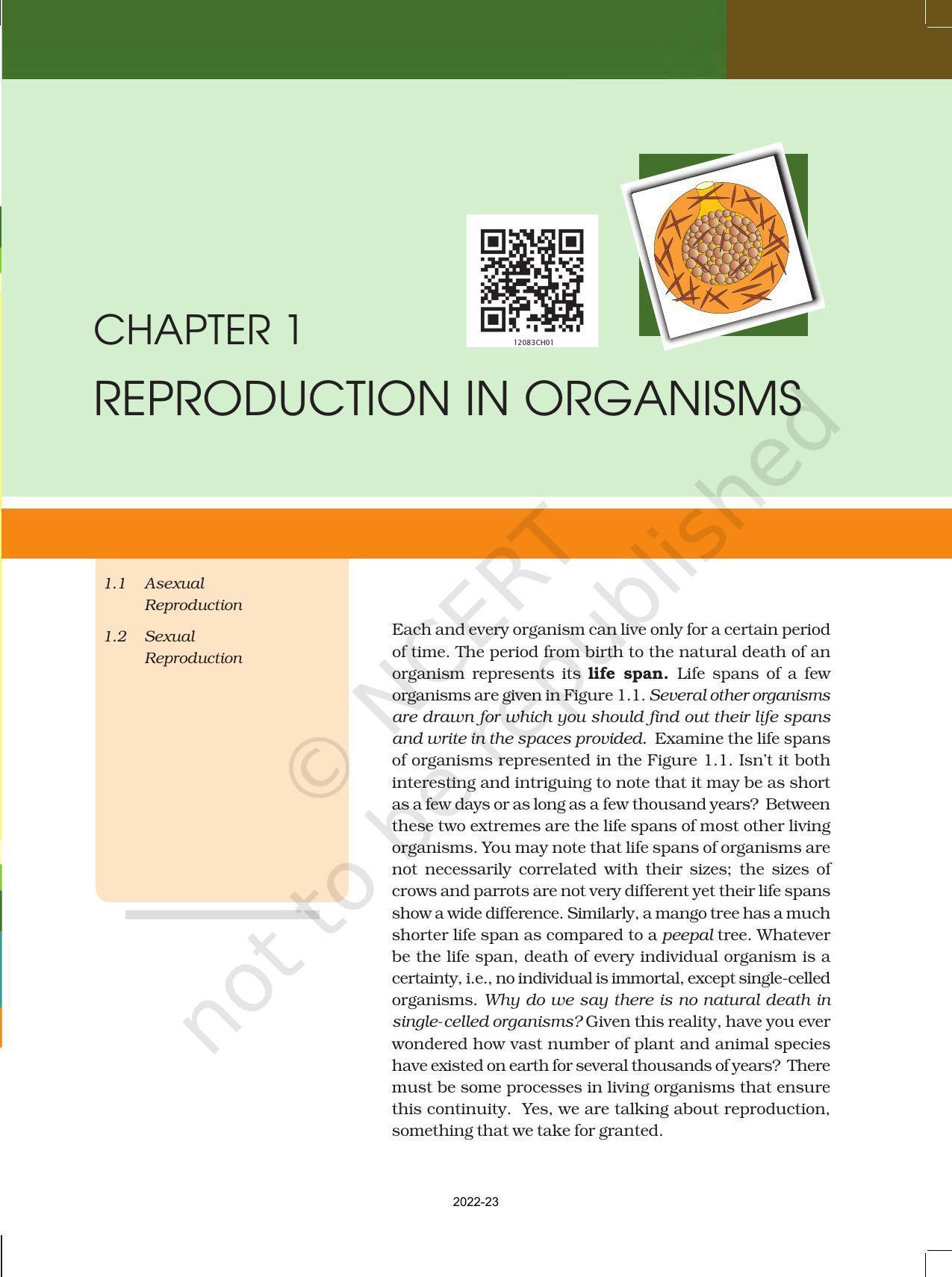 NCERT Book for Class 12 Biology Chapter 1 Reproduction in Organisms - Page 3