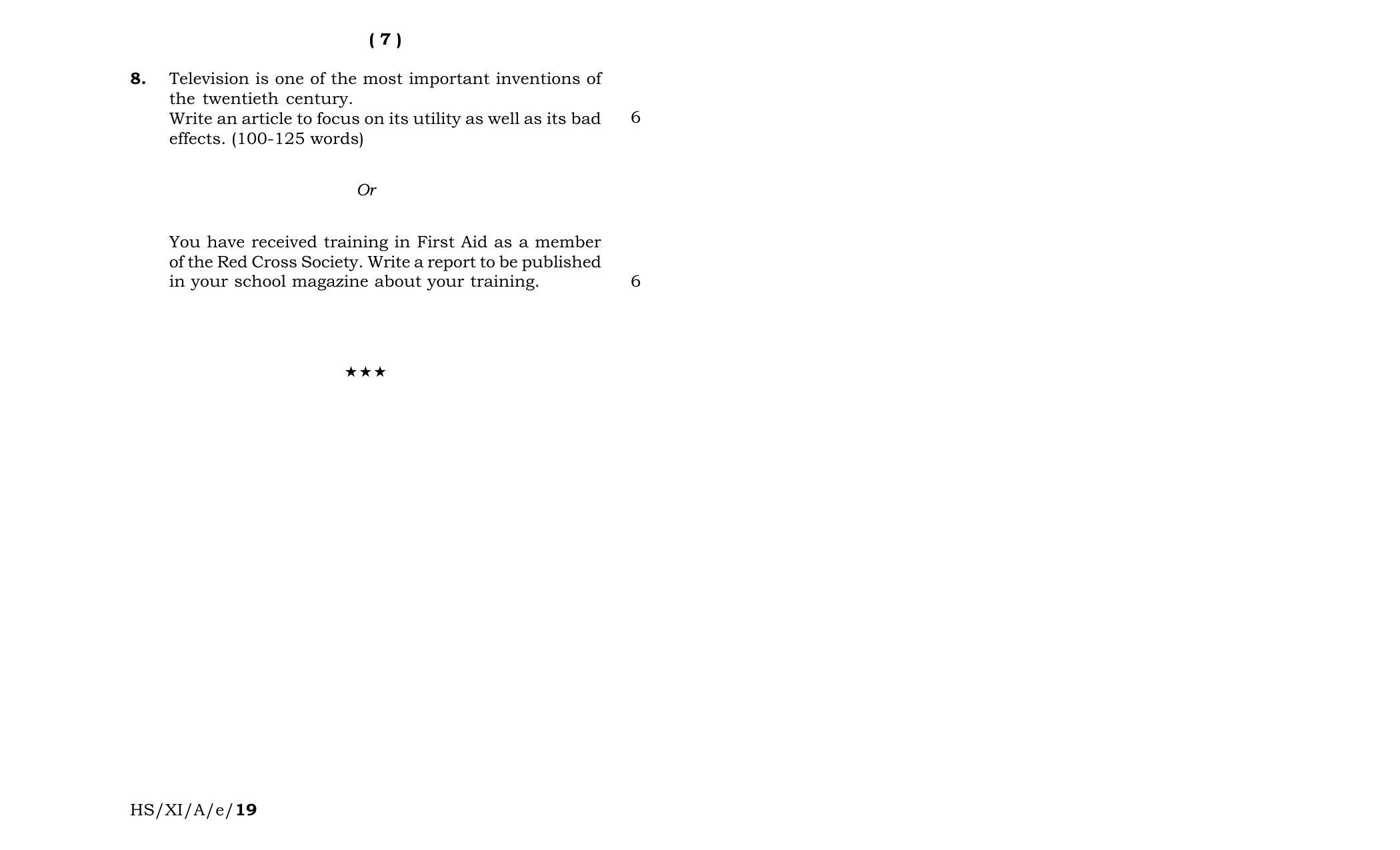 Meghalaya Board (MBOSE) Class 11 Elective_English 2019 Question Paper - Page 4