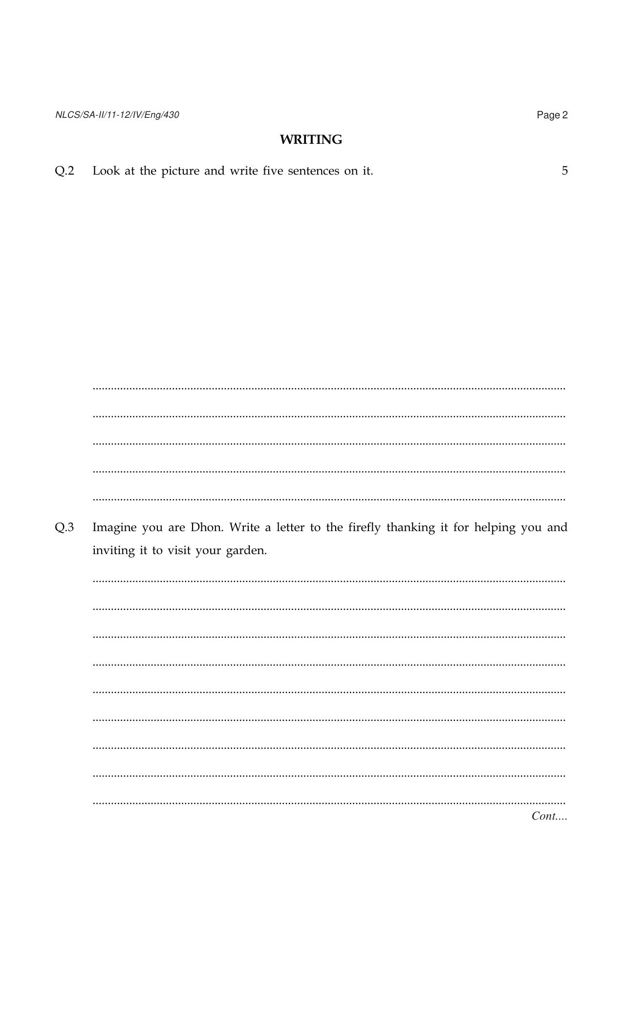 Worksheet for Class 4 English Assignment 22 - Page 2