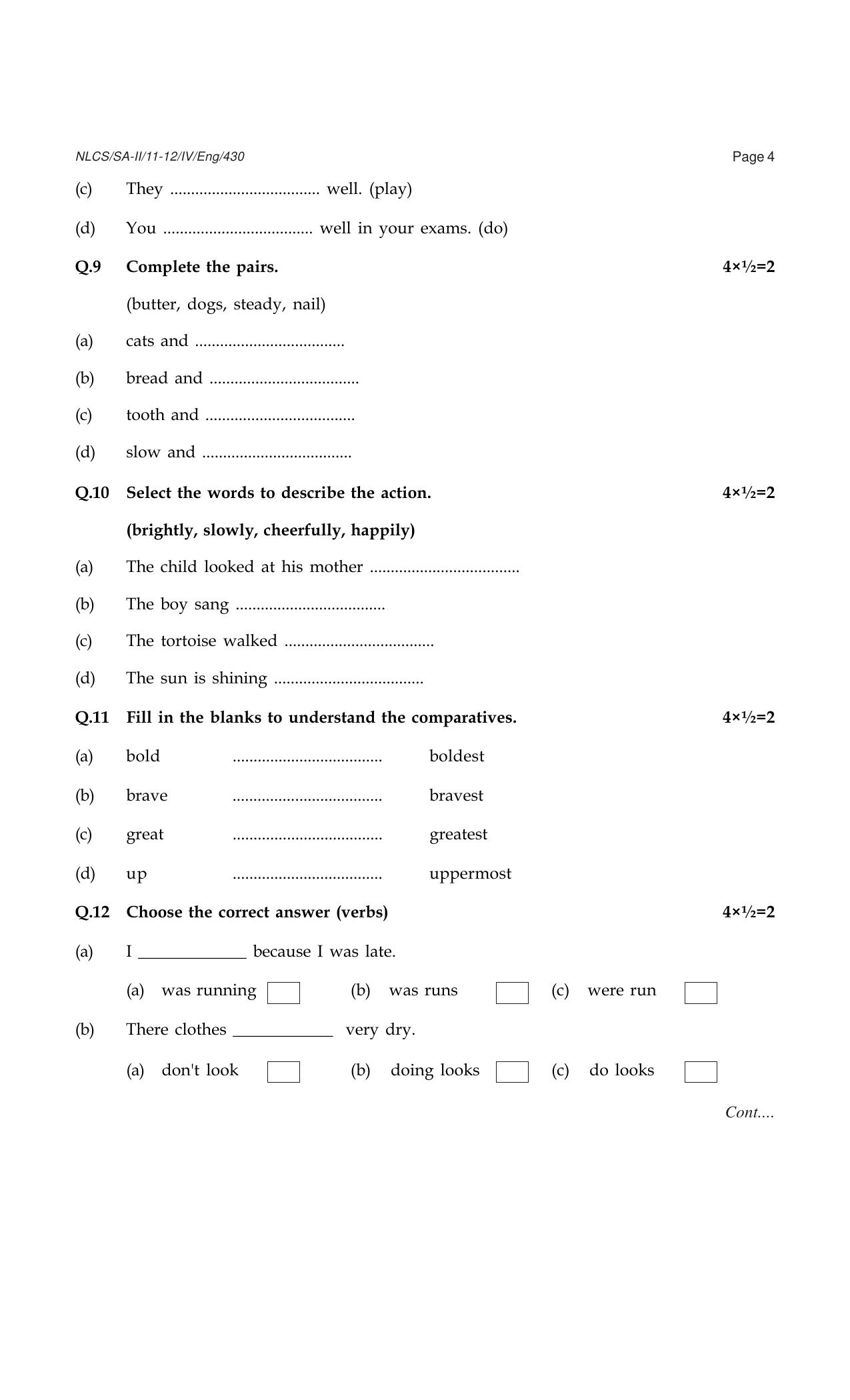 Worksheet for Class 4 English Assignment 22 - Page 4
