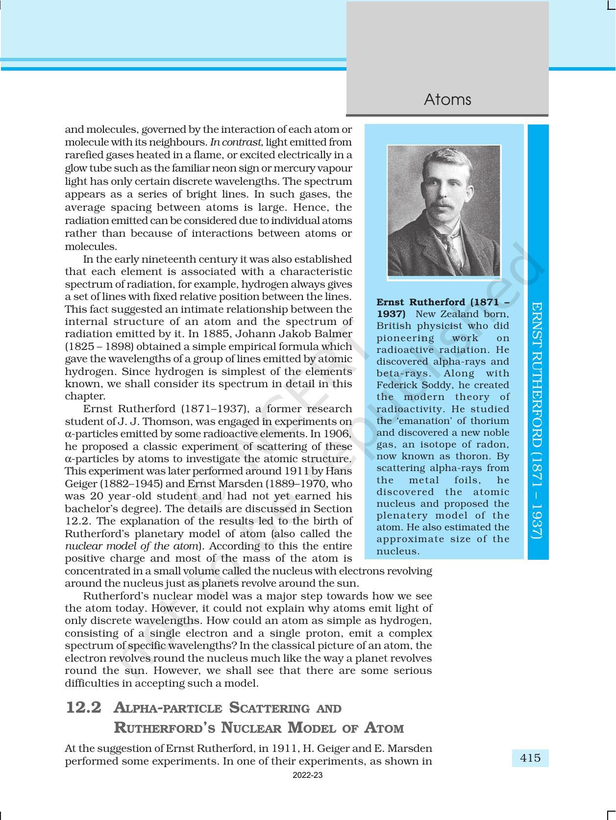 NCERT Book for Class 12 Physics Chapter 12 Atoms - Page 2
