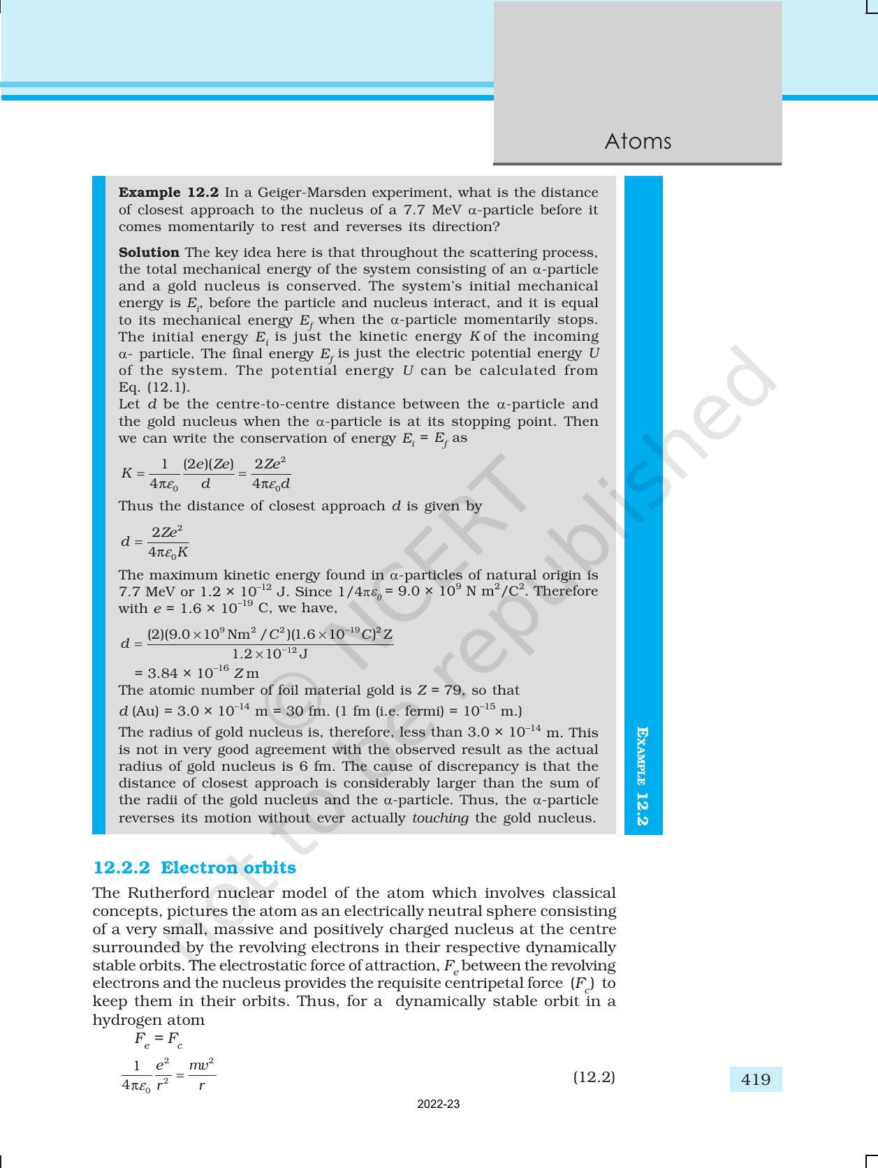 NCERT Book for Class 12 Physics Chapter 12 Atoms - Page 6