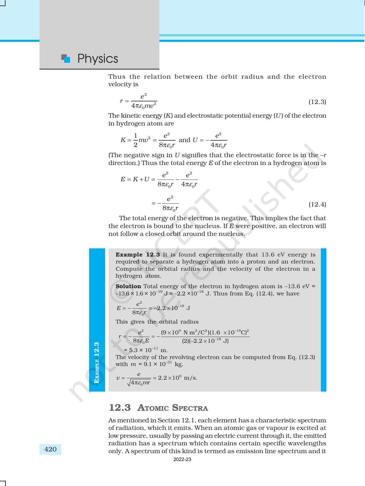 NCERT Book for Class 12 Physics Chapter 12 Atoms - Page 7