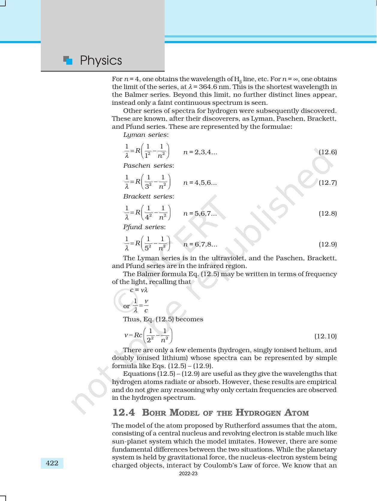 NCERT Book for Class 12 Physics Chapter 12 Atoms - Page 9