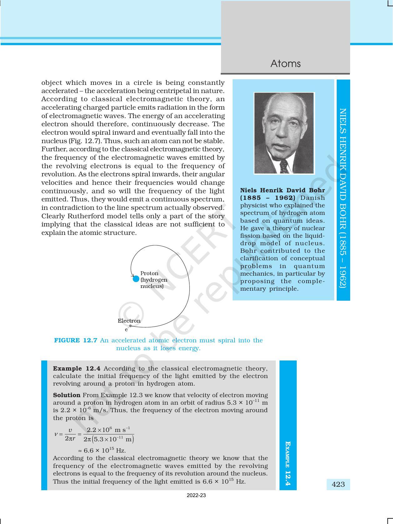 NCERT Book for Class 12 Physics Chapter 12 Atoms - Page 10