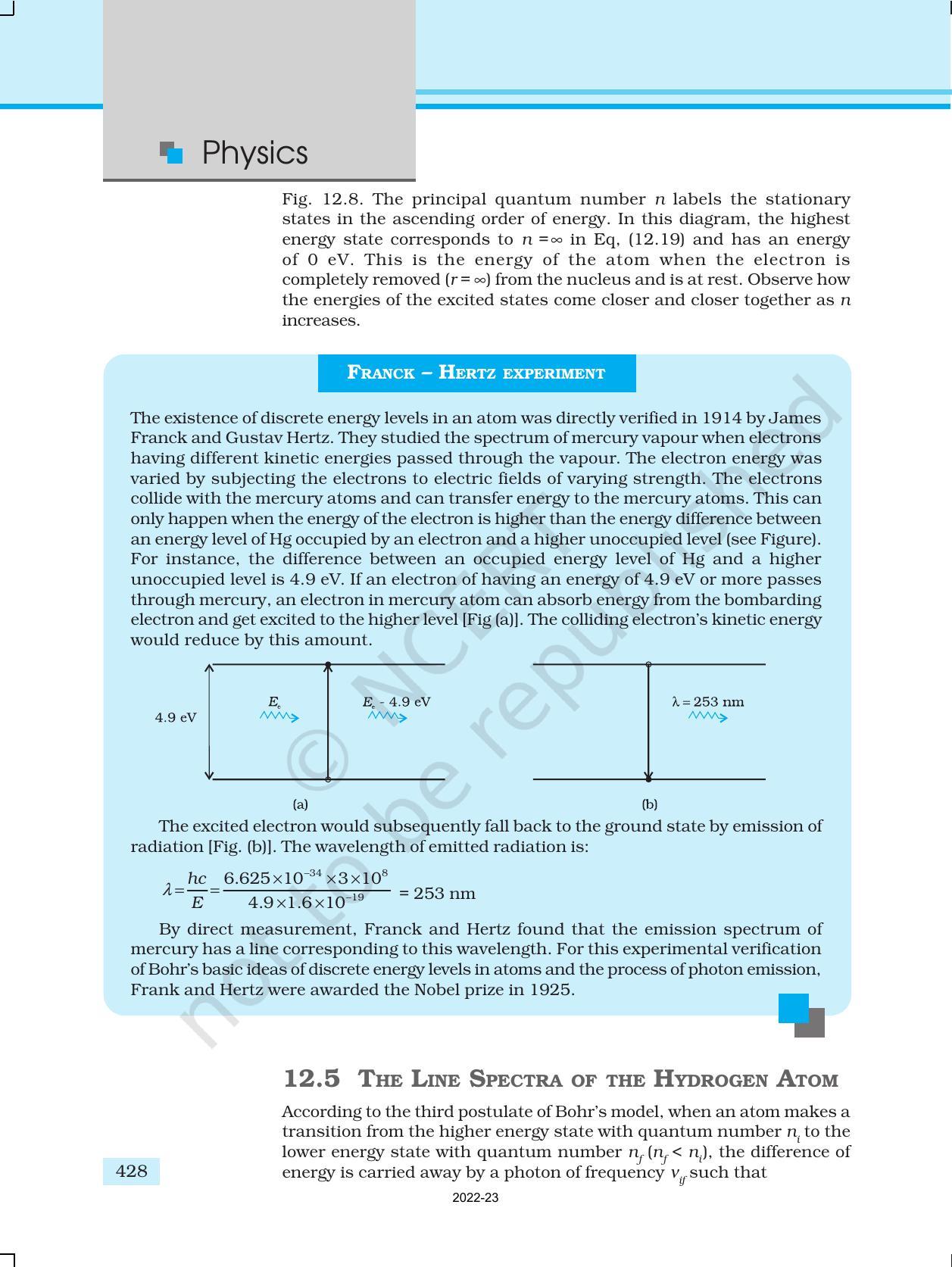 NCERT Book for Class 12 Physics Chapter 12 Atoms - Page 15