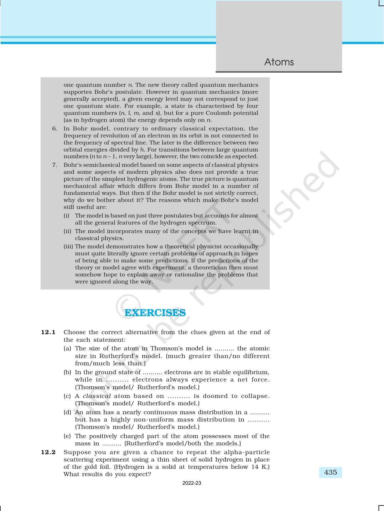 NCERT Book for Class 12 Physics Chapter 12 Atoms - Page 22
