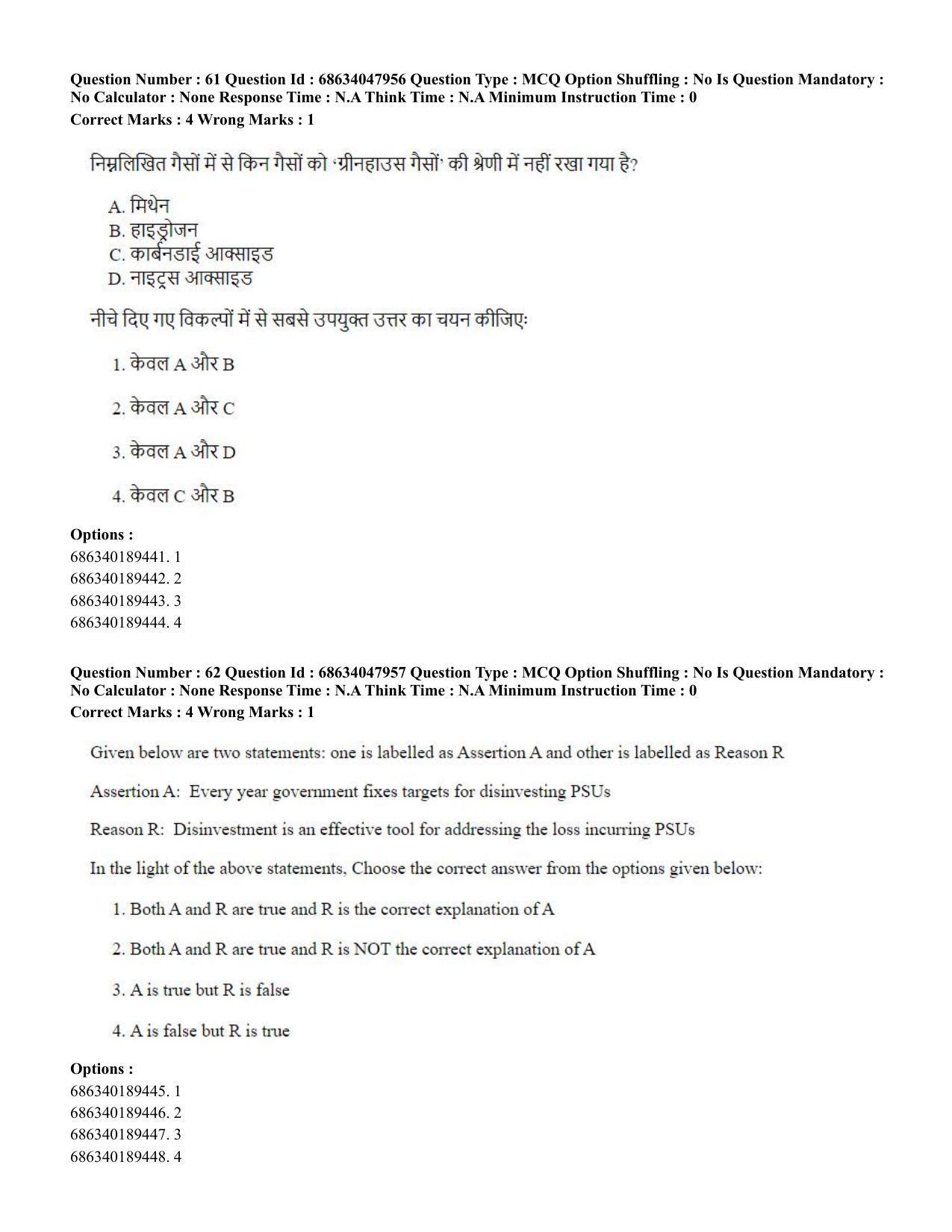 CUET PG 2023: HUQP21 – Social Work (Hin) - Shift 2 (30-06-2023) Question Paper - Page 61