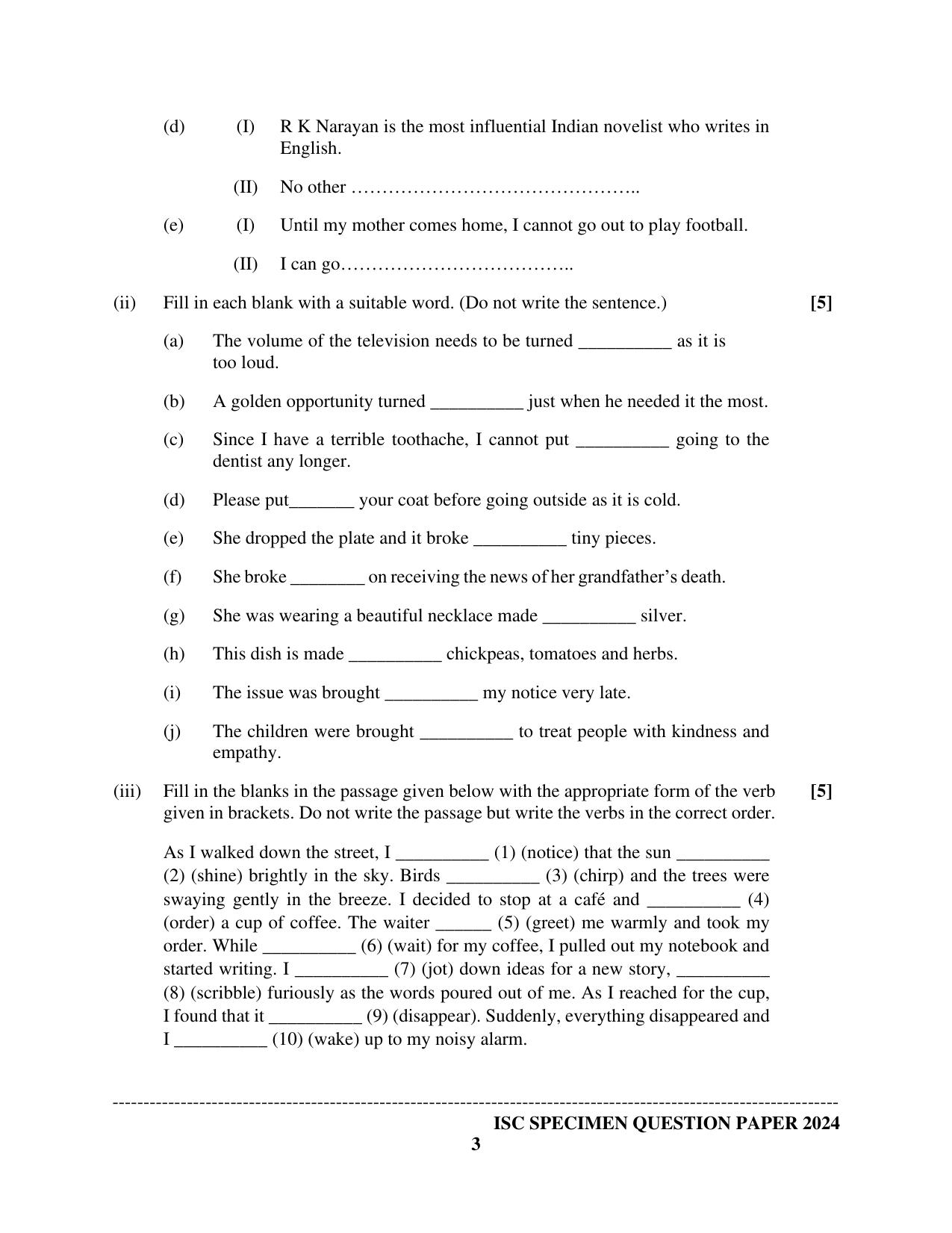 ISC Class 12 2024 English Paper 1 (Language) Sample Paper - Page 3