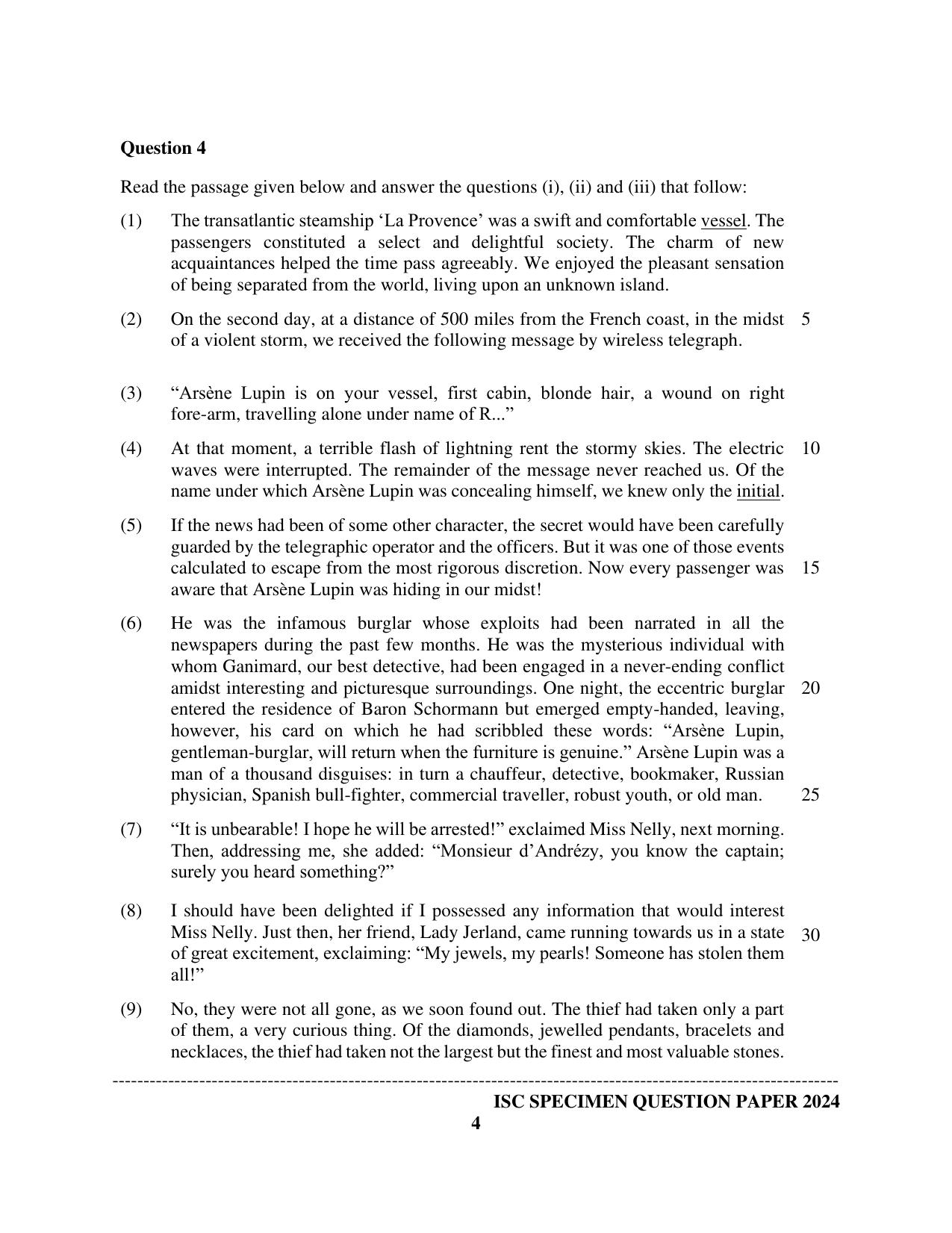 ISC Class 12 2024 English Paper 1 (Language) Sample Paper - Page 4