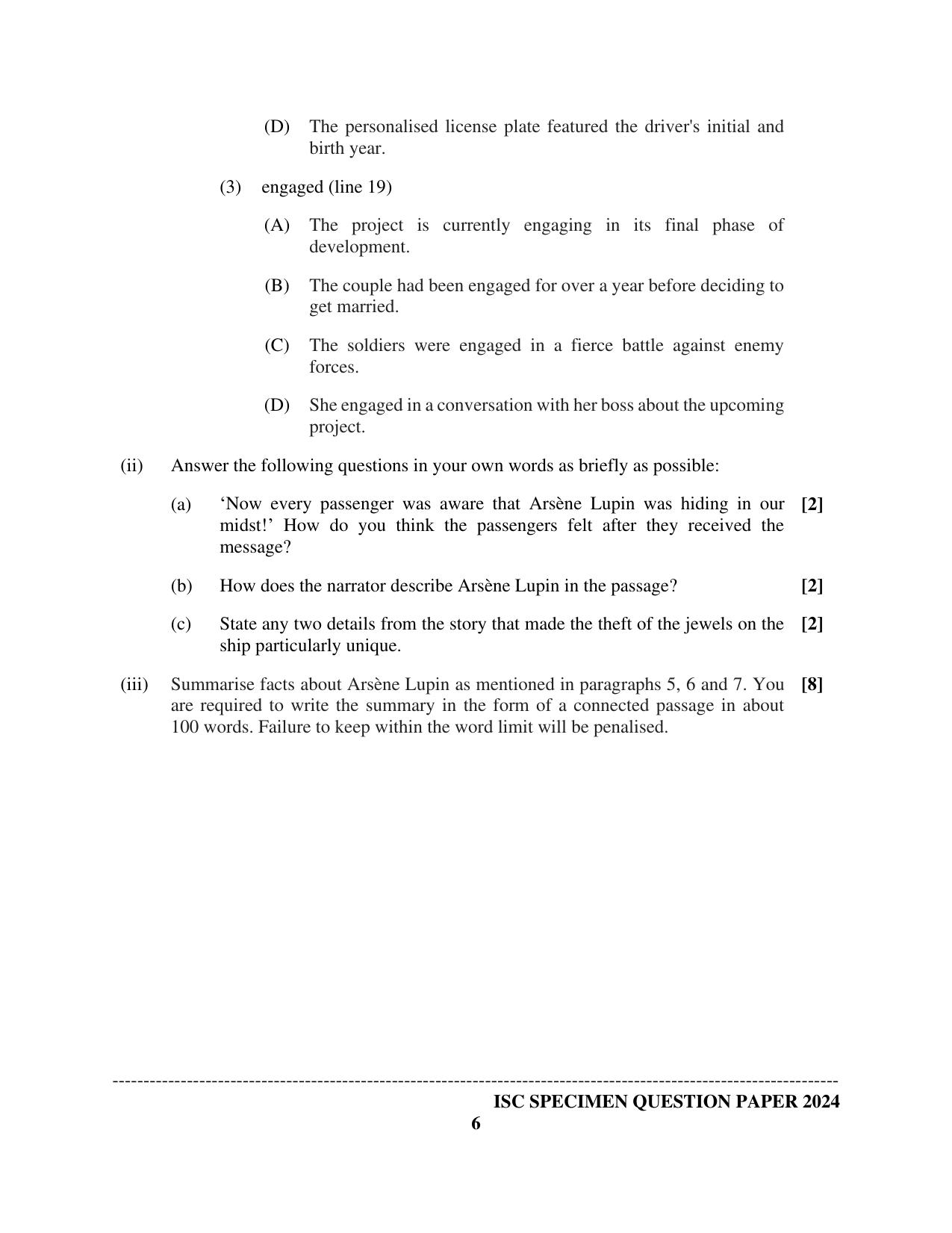 ISC Class 12 2024 English Paper 1 (Language) Sample Paper - Page 6