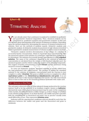 NCERT Laboratory Manuals for Class XI Chemistry - Unit-6 Titrimetric Analysis