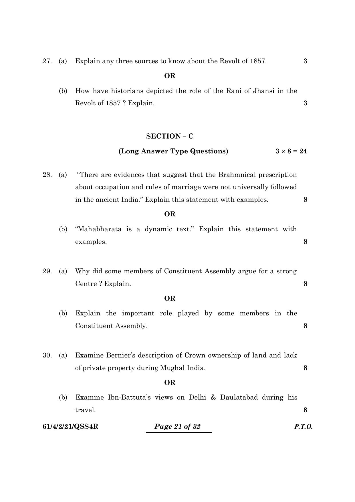 CBSE Class 12 61-4-2 History 2024 Question Paper - Page 21