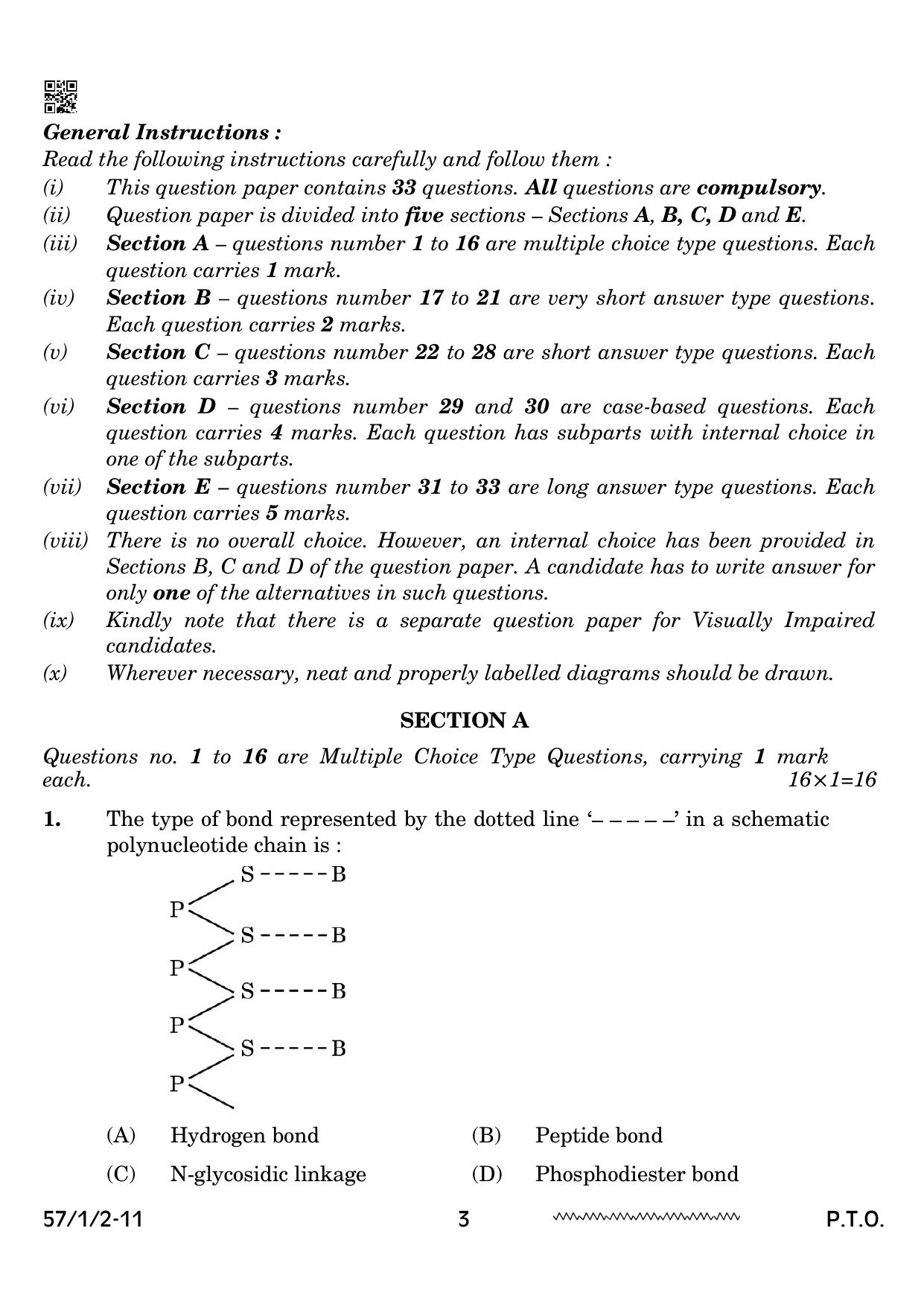 CBSE Class 12 57 1 2 Biology 2024 Question Paper - Page 3