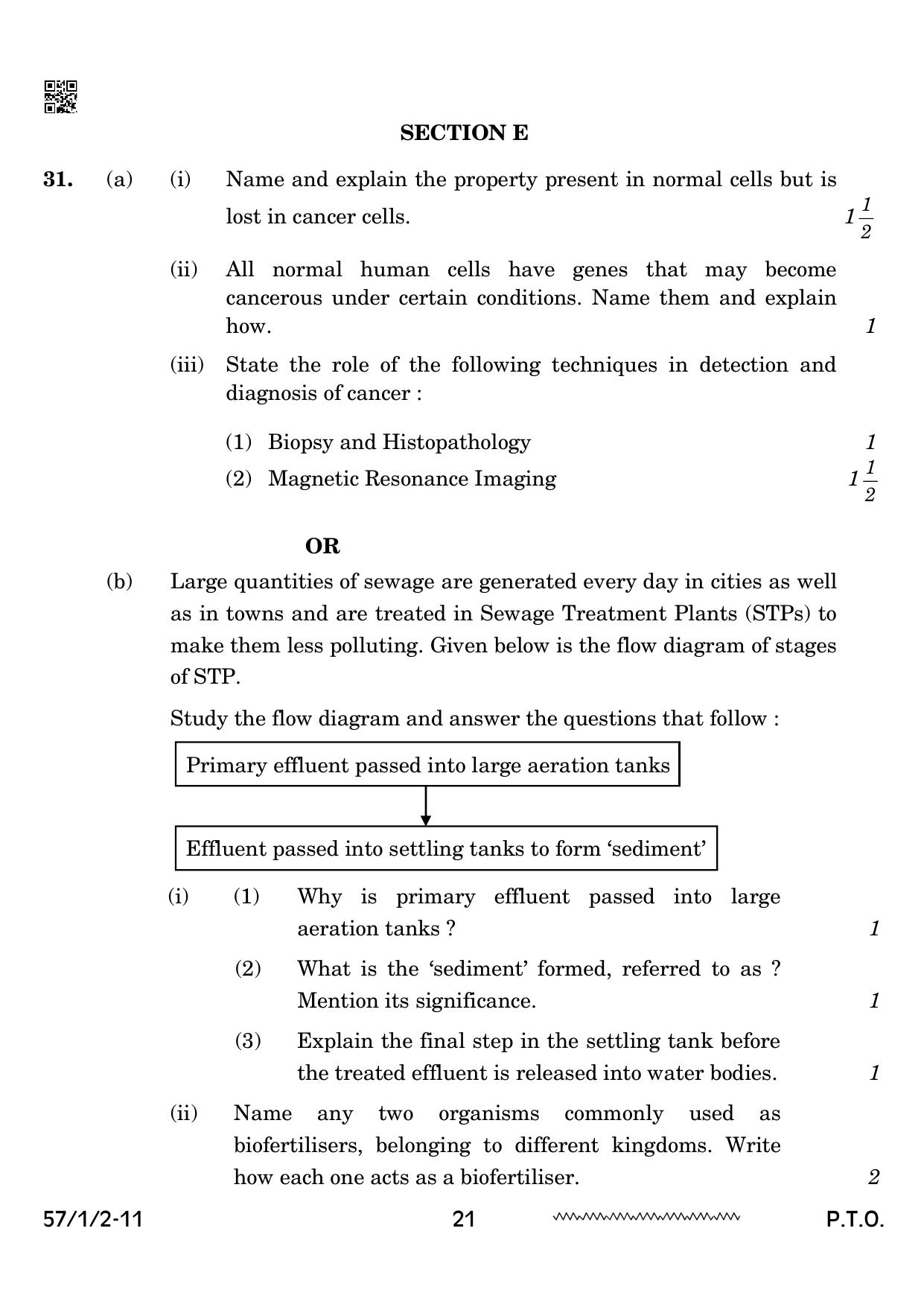 CBSE Class 12 57 1 2 Biology 2024 Question Paper - Page 21