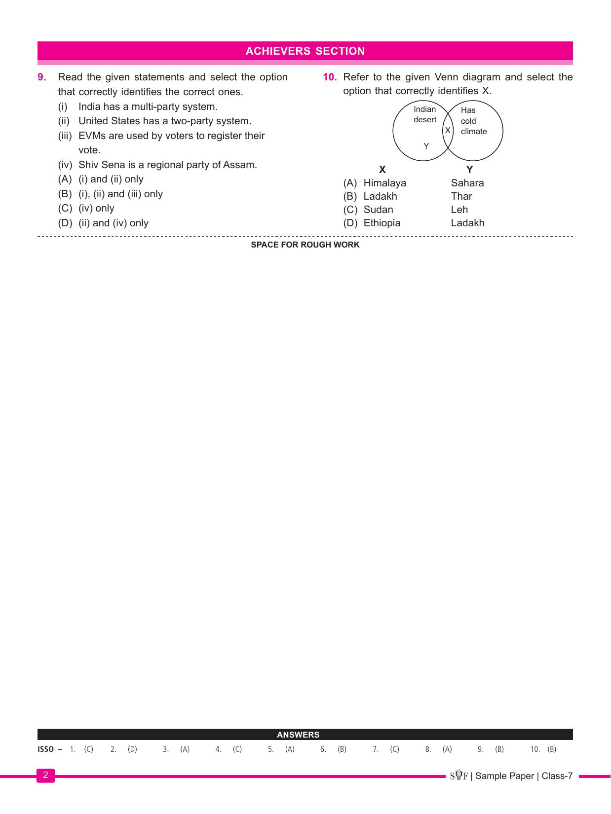 SOF ISSO Class 7 Sample Paper 2024 - Page 2