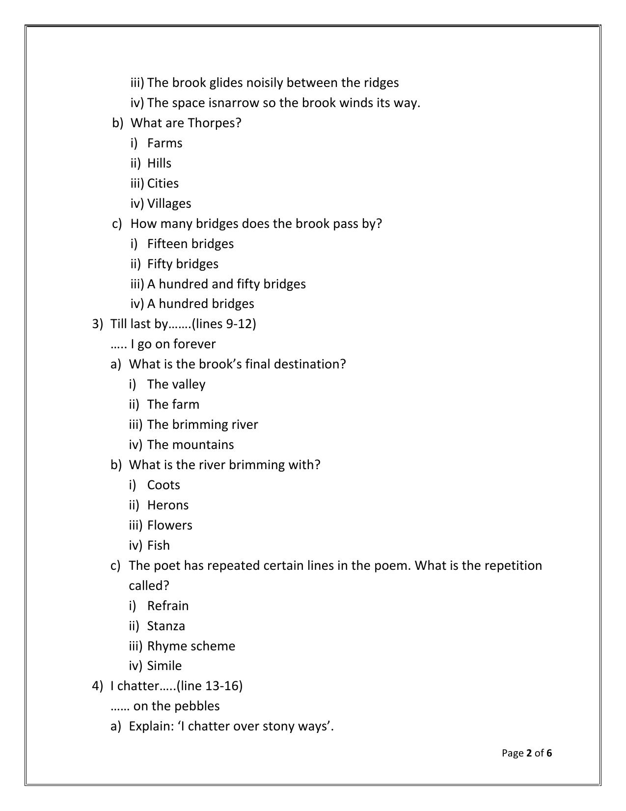 CBSE Worksheets for Class 9 English Assignment 8 - Page 2