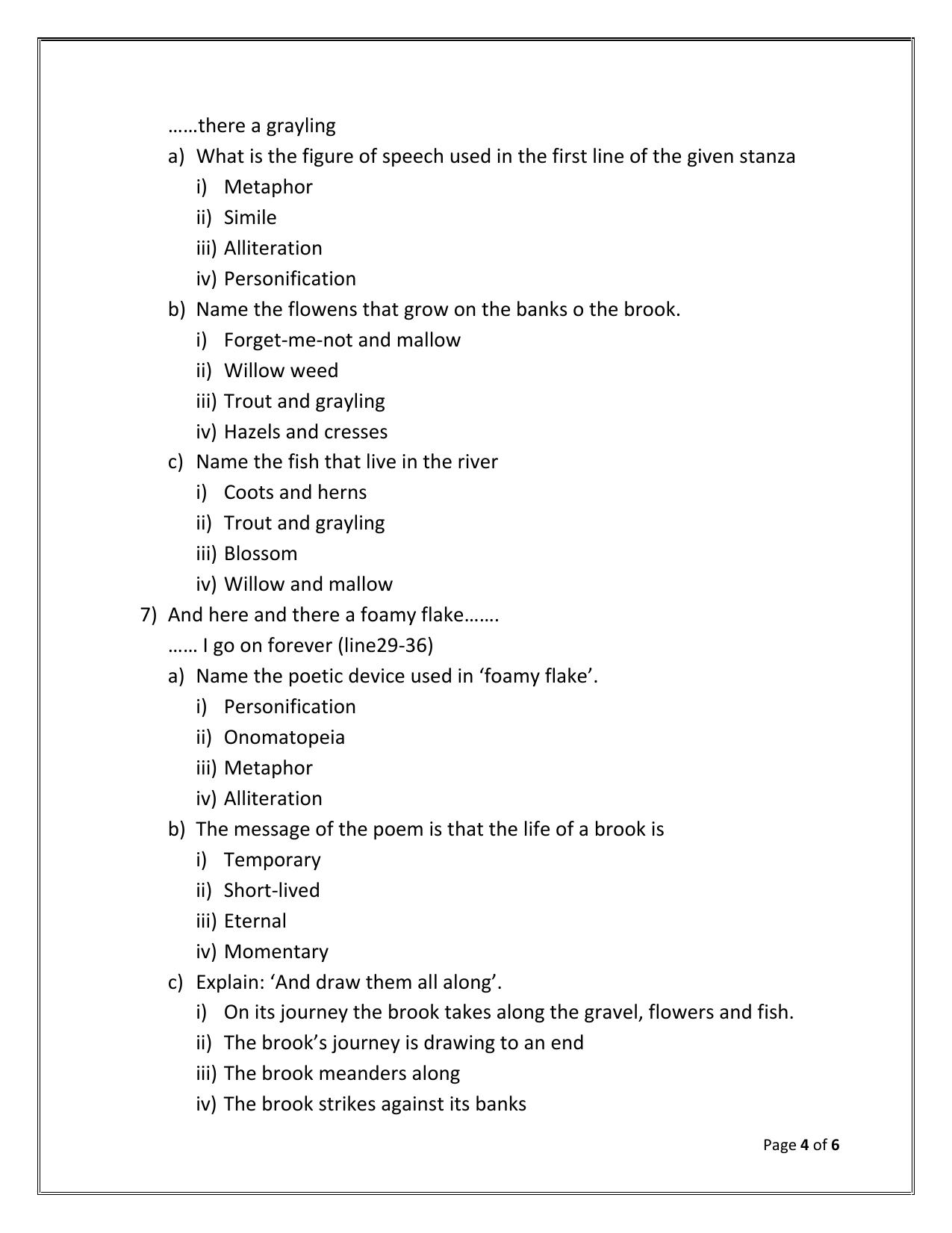 CBSE Worksheets for Class 9 English Assignment 8 - Page 4