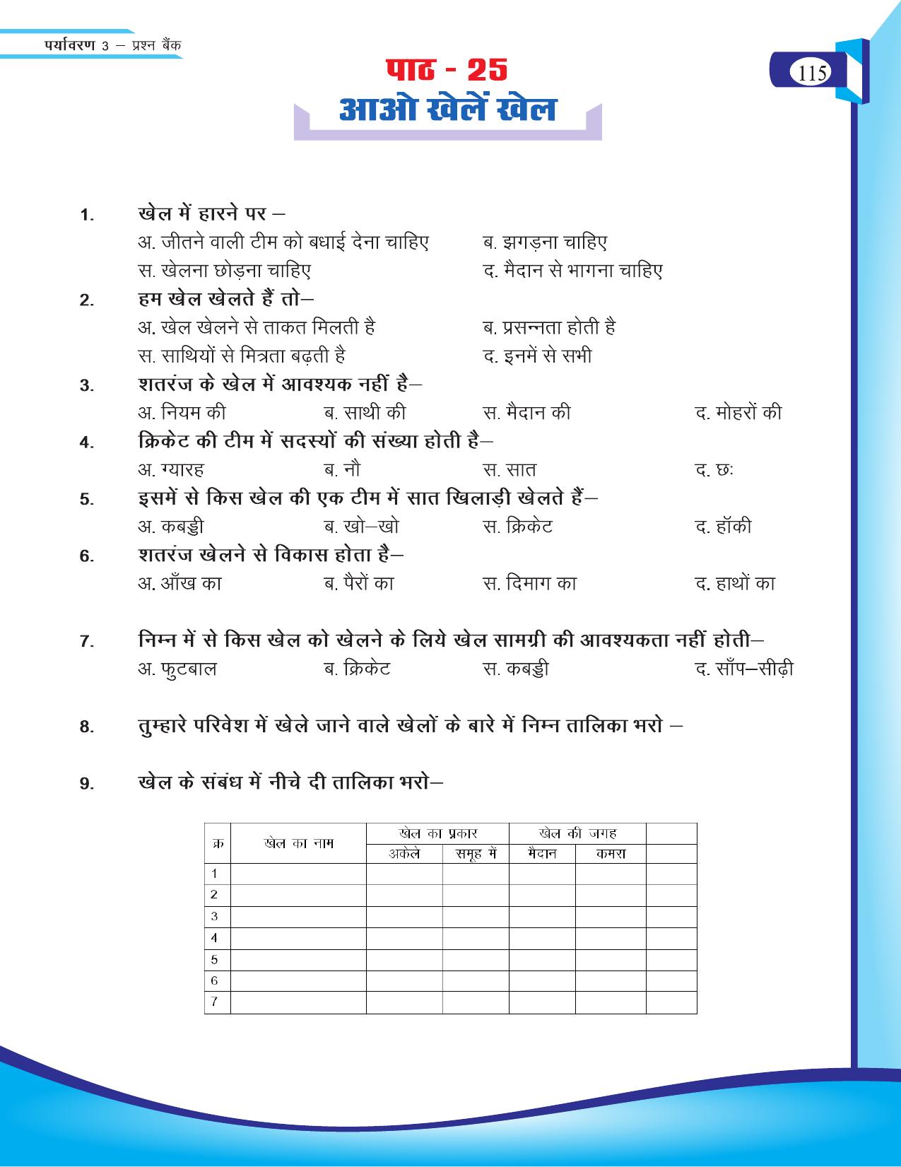 Chhattisgarh Board Class 3 EVS Question Bank 2015-16 - Page 55