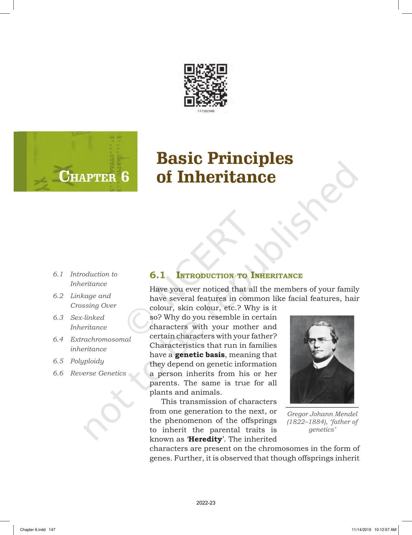 NCERT Book for Class 11 Biotechnology Chapter 6 Basic Principles of Inheritance - Page 3