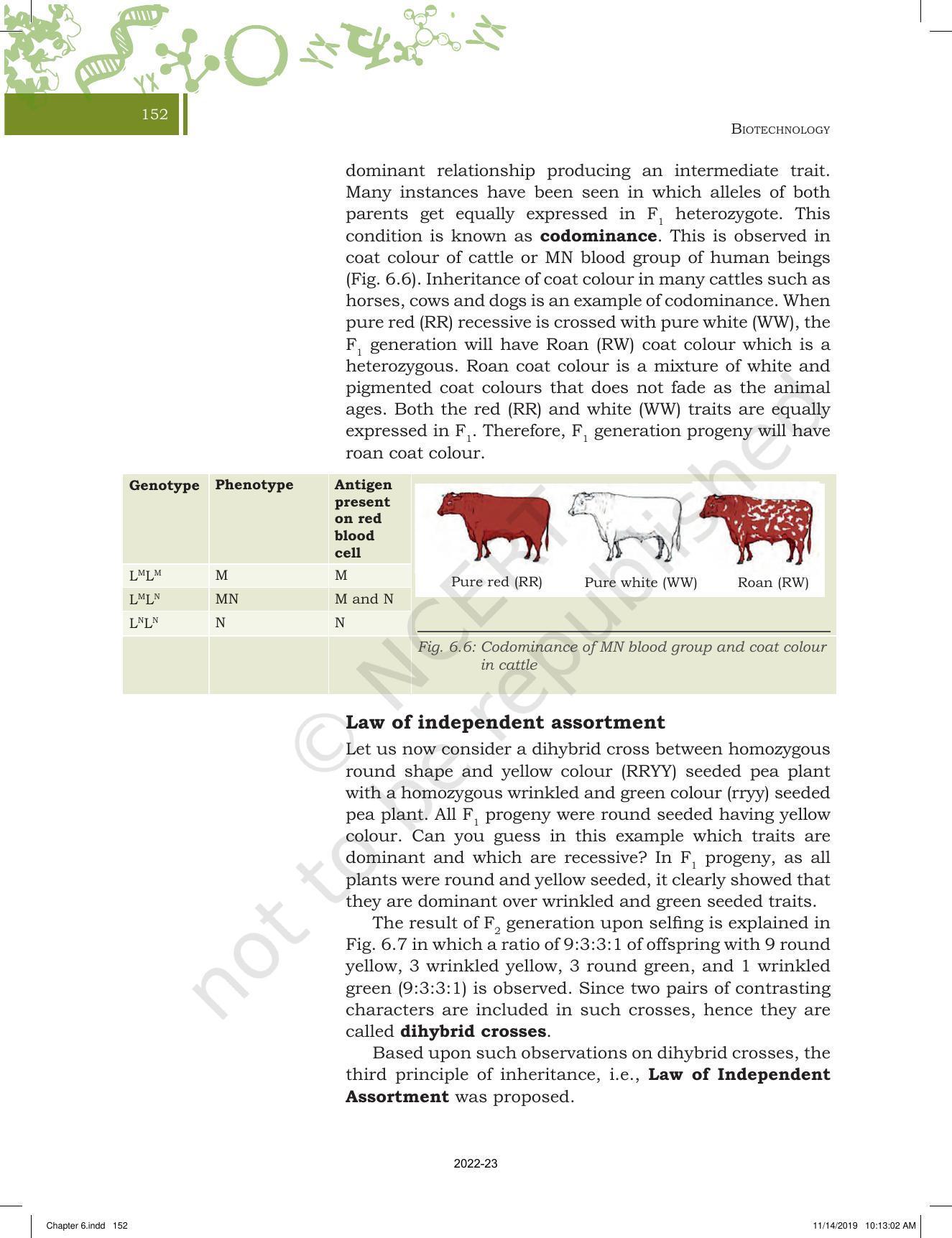 NCERT Book for Class 11 Biotechnology Chapter 6 Basic Principles of Inheritance - Page 8