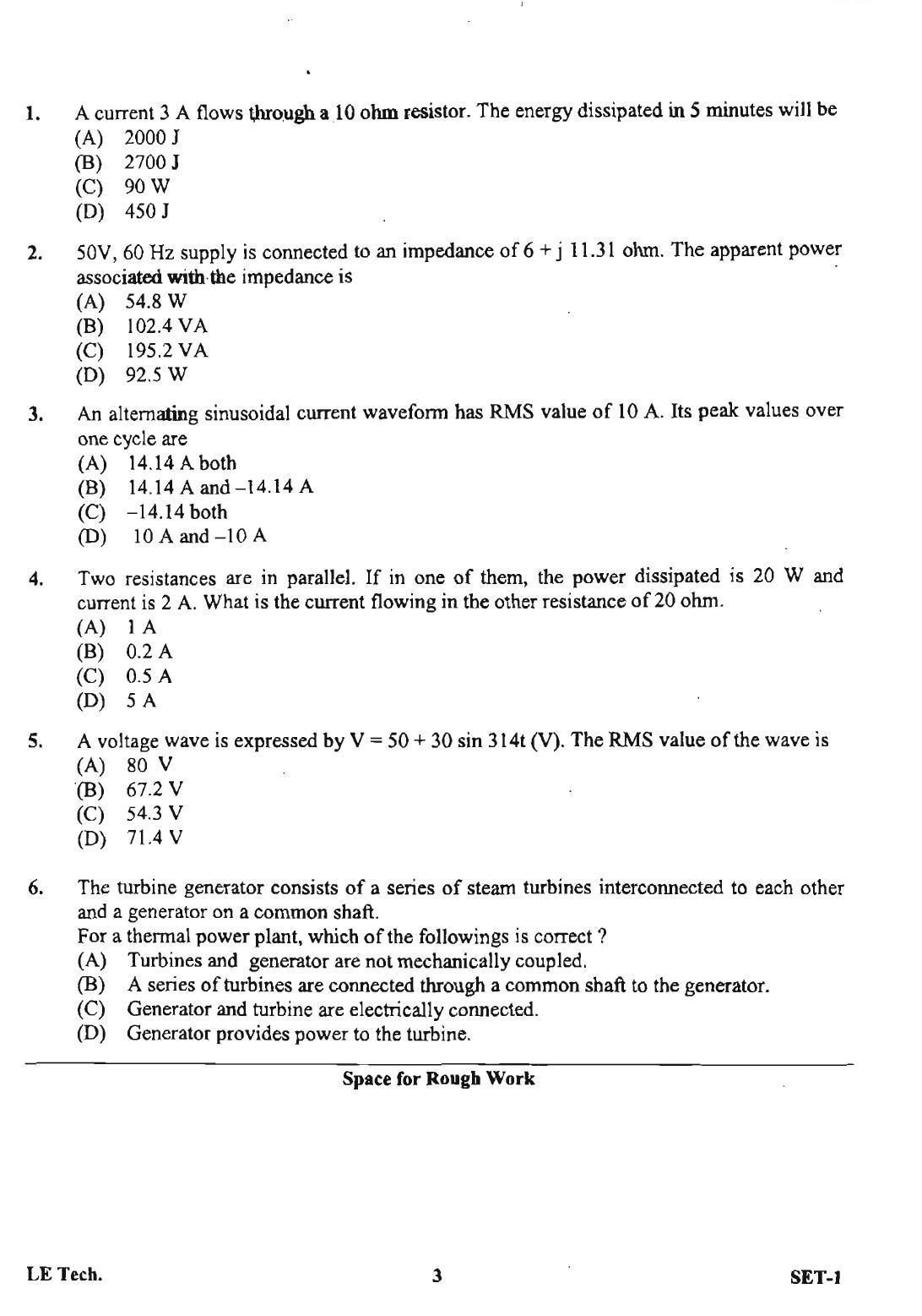 OJEE 2013 LE Tech Set 1 Question Paper - Page 1