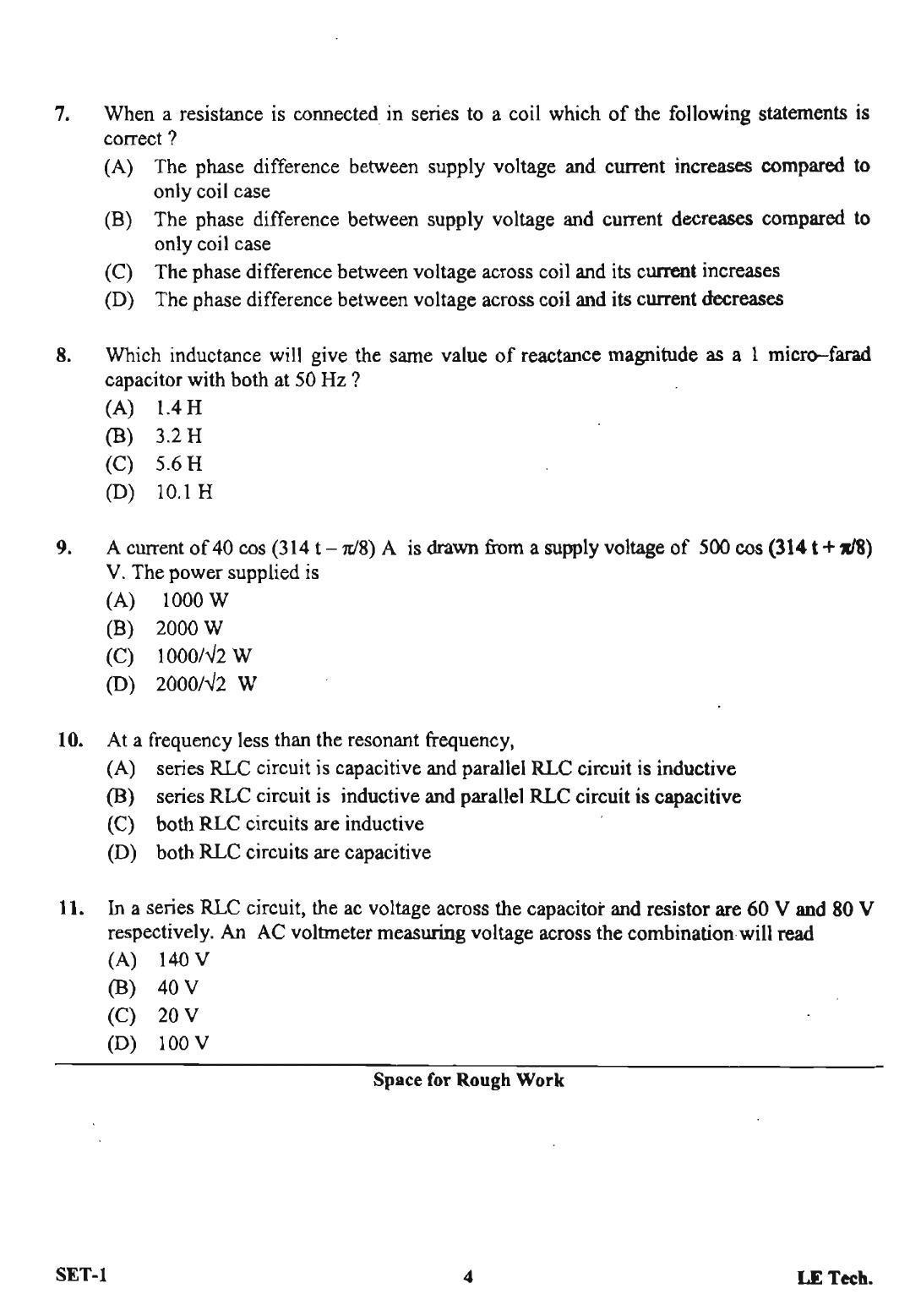 OJEE 2013 LE Tech Set 1 Question Paper - Page 2