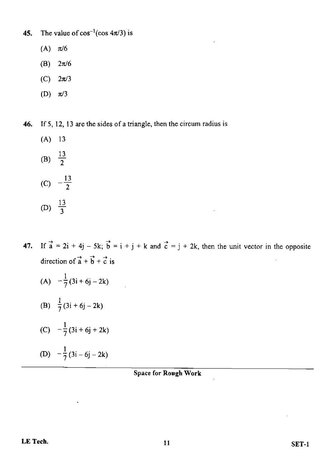 OJEE 2013 LE Tech Set 1 Question Paper - Page 9