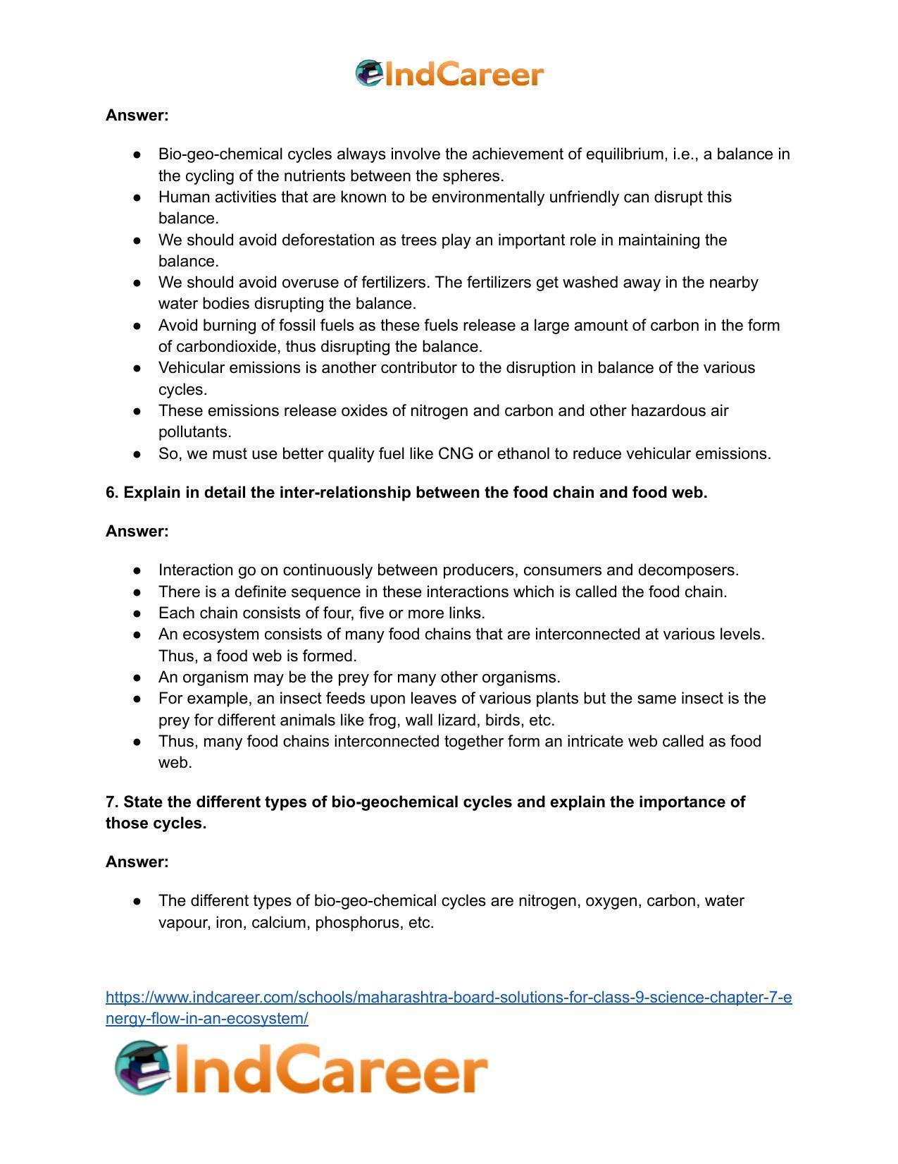Maharashtra Board Solutions for Class 9- Science: Chapter 7- Energy Flow in an Ecosystem - Page 7