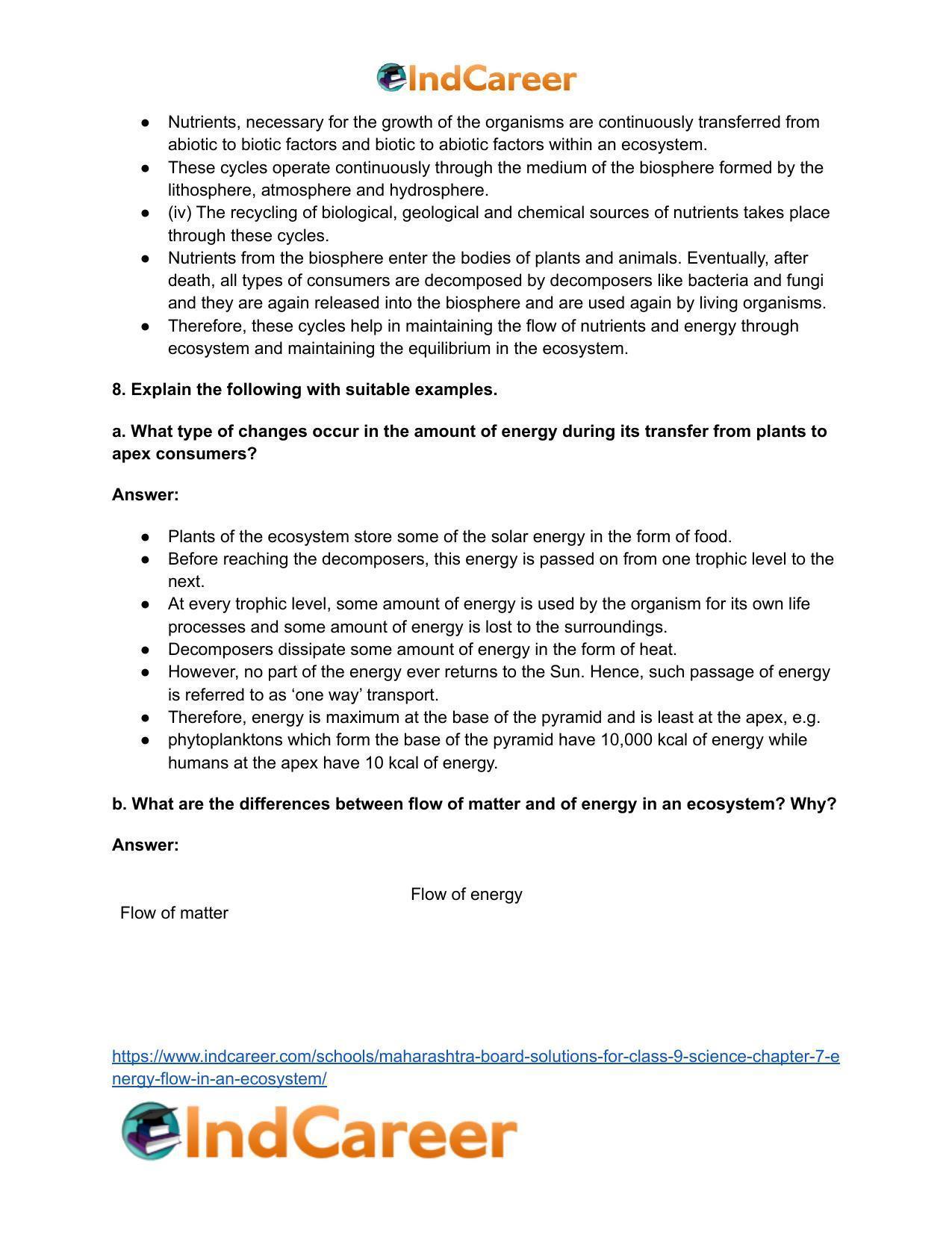 Maharashtra Board Solutions for Class 9- Science: Chapter 7- Energy Flow in an Ecosystem - Page 8