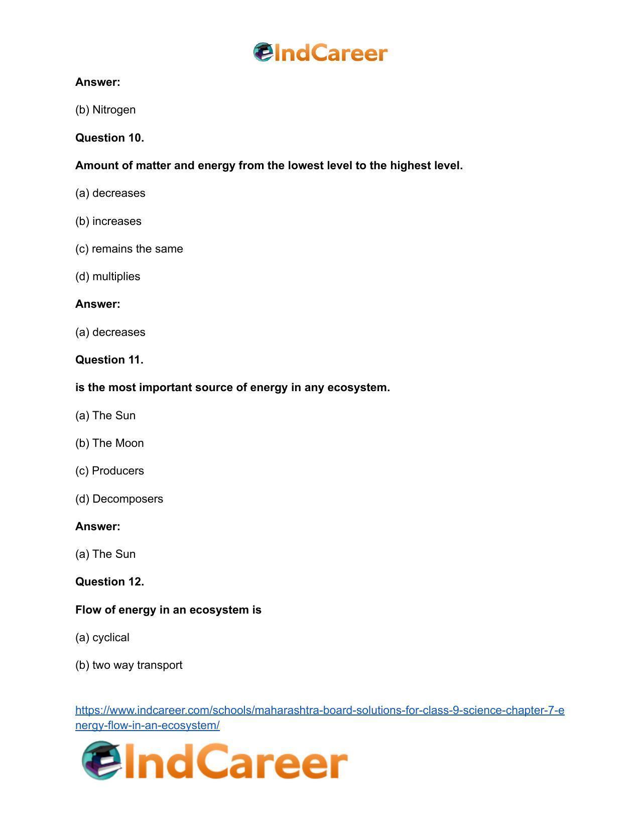 Maharashtra Board Solutions for Class 9- Science: Chapter 7- Energy Flow in an Ecosystem - Page 14