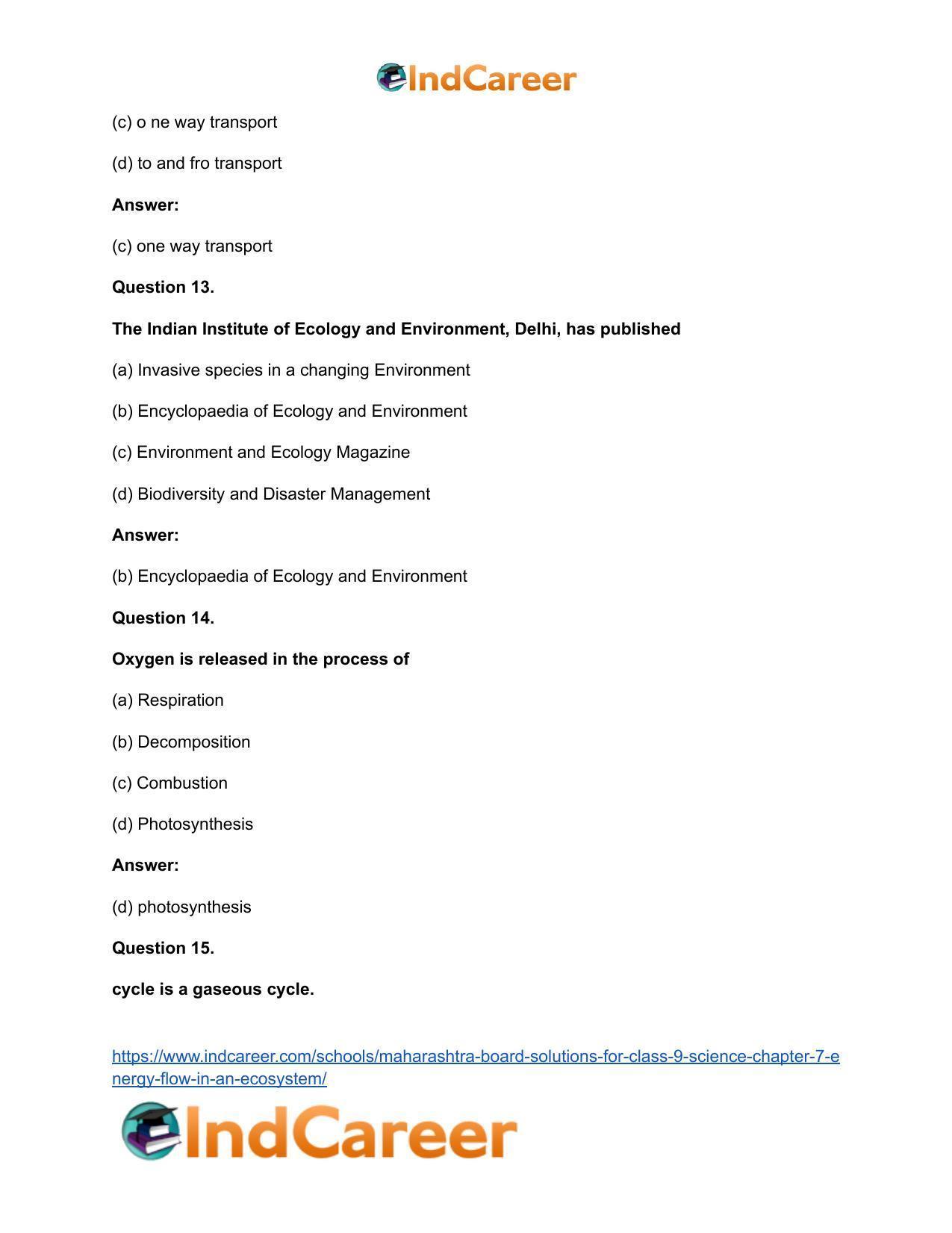 Maharashtra Board Solutions for Class 9- Science: Chapter 7- Energy Flow in an Ecosystem - Page 15