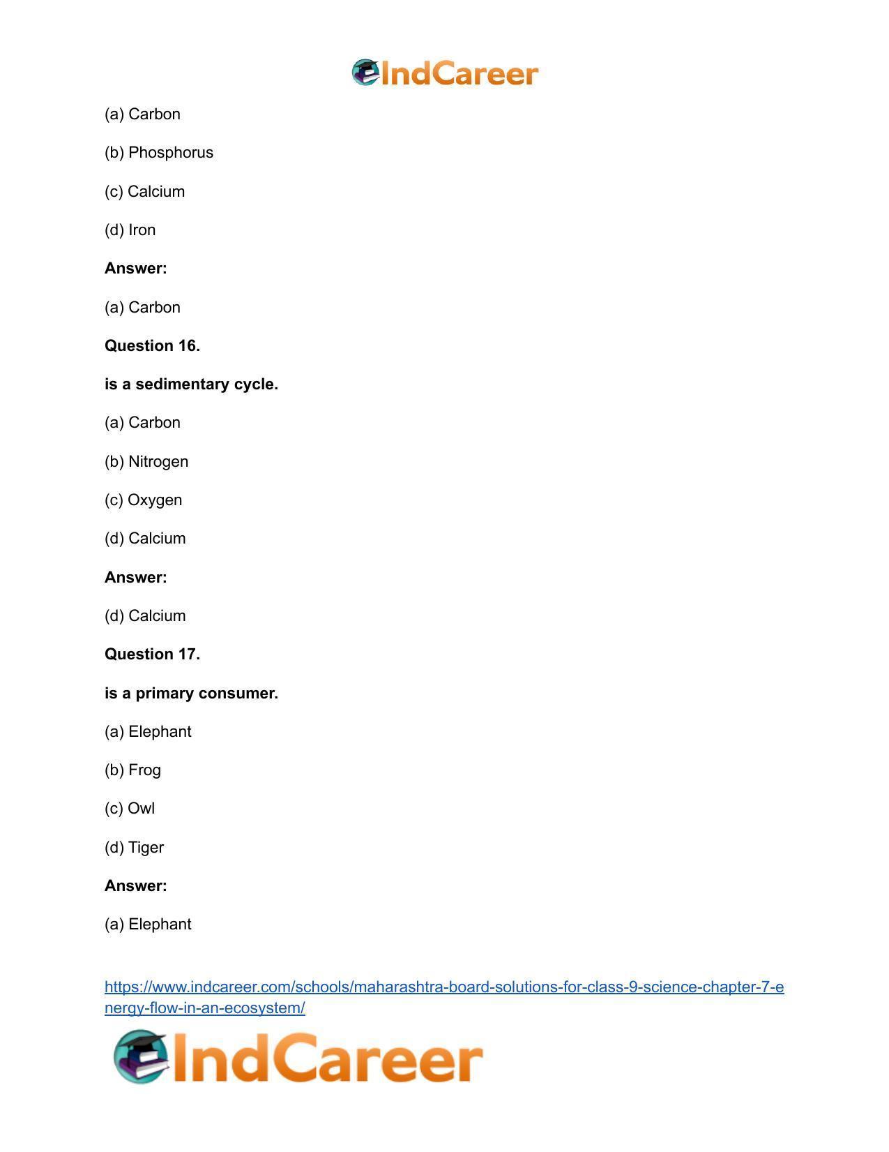 Maharashtra Board Solutions for Class 9- Science: Chapter 7- Energy Flow in an Ecosystem - Page 16