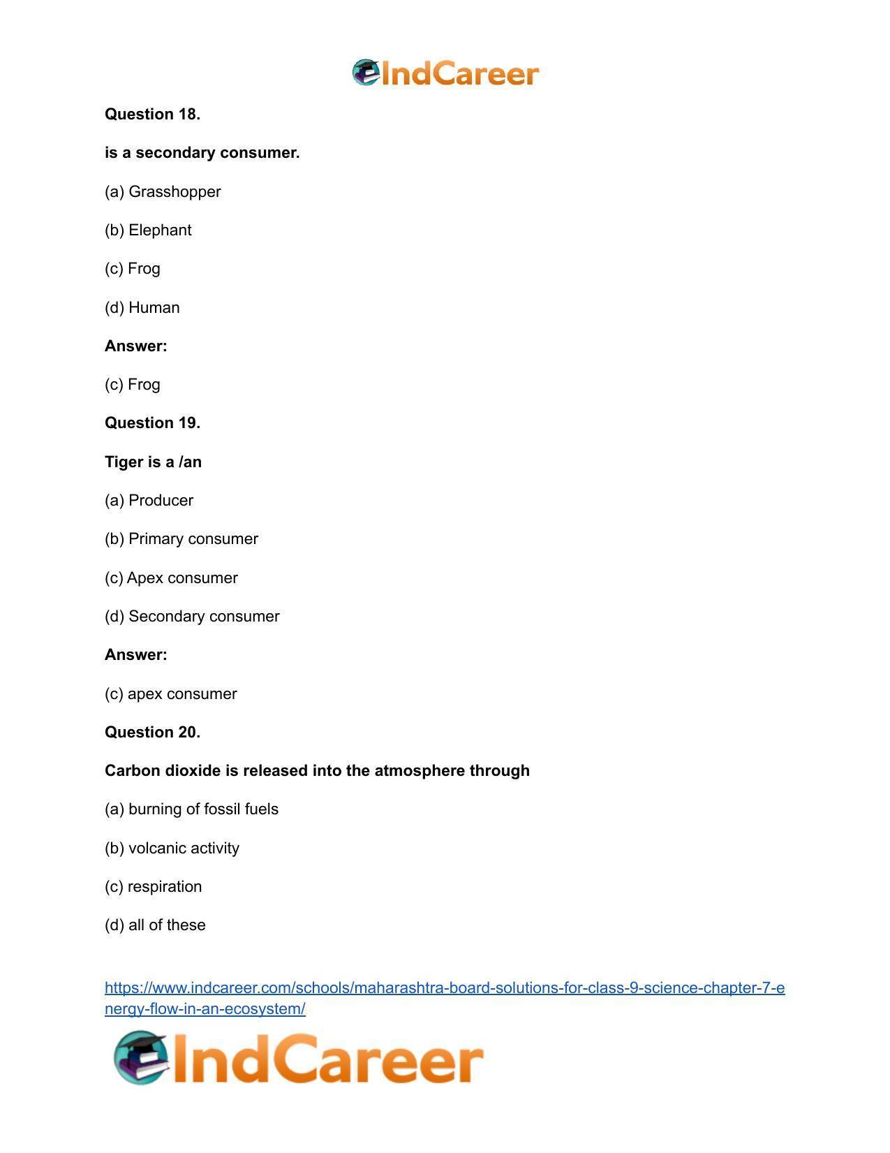 Maharashtra Board Solutions for Class 9- Science: Chapter 7- Energy Flow in an Ecosystem - Page 17