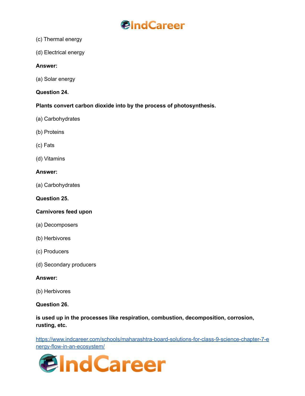 Maharashtra Board Solutions for Class 9- Science: Chapter 7- Energy Flow in an Ecosystem - Page 19