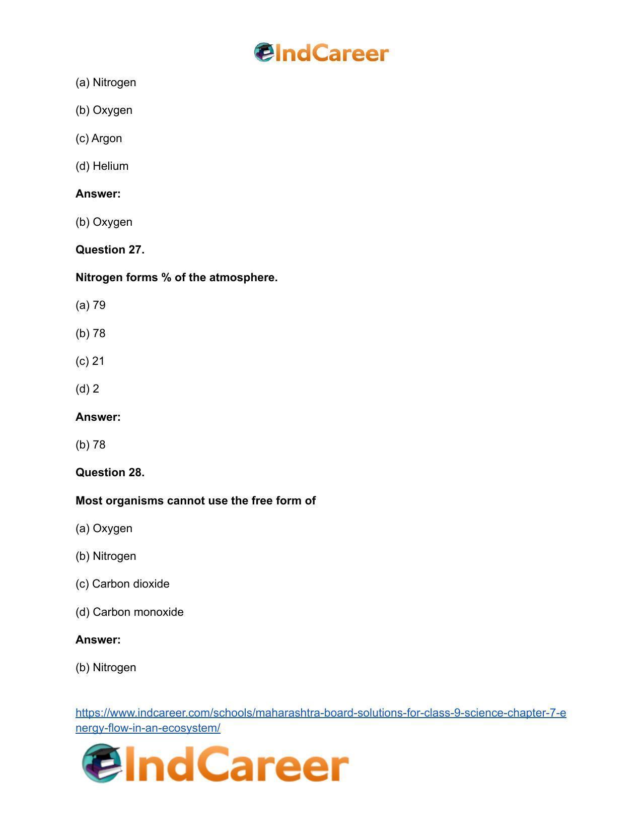 Maharashtra Board Solutions for Class 9- Science: Chapter 7- Energy Flow in an Ecosystem - Page 20