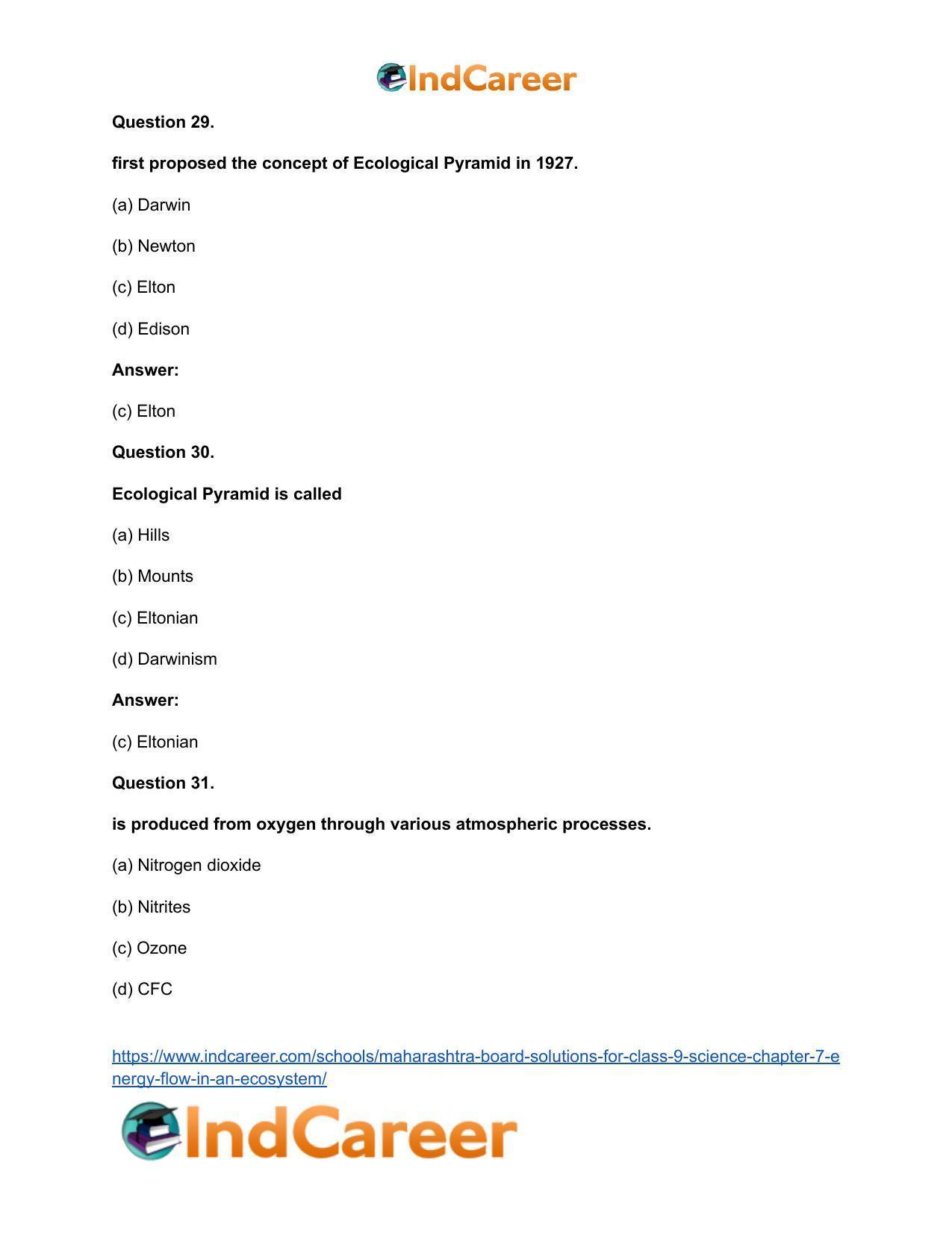 Maharashtra Board Solutions for Class 9- Science: Chapter 7- Energy Flow in an Ecosystem - Page 21