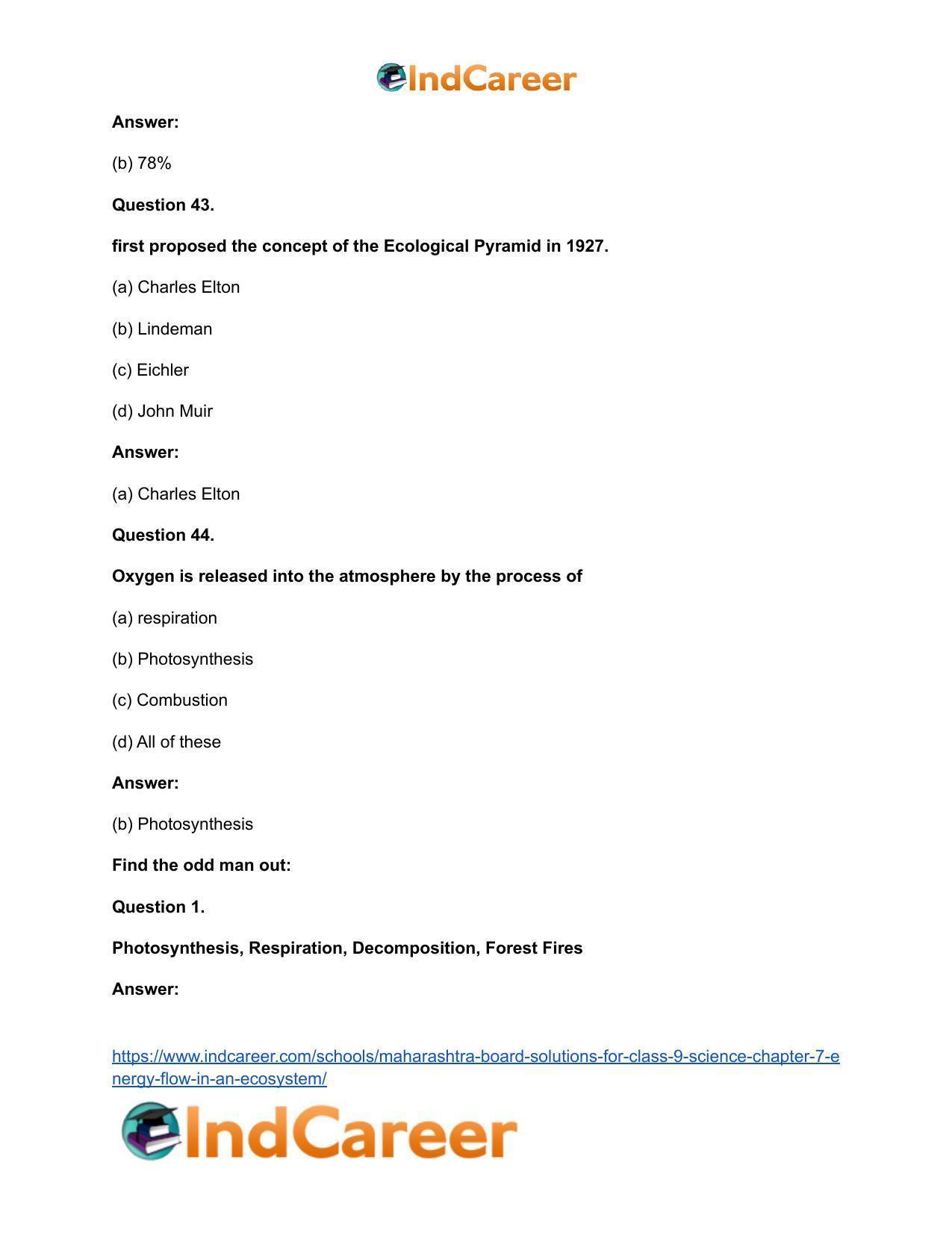 Maharashtra Board Solutions for Class 9- Science: Chapter 7- Energy Flow in an Ecosystem - Page 26
