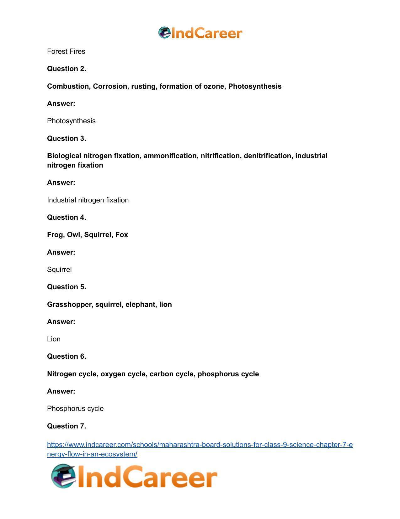 Maharashtra Board Solutions for Class 9- Science: Chapter 7- Energy Flow in an Ecosystem - Page 27