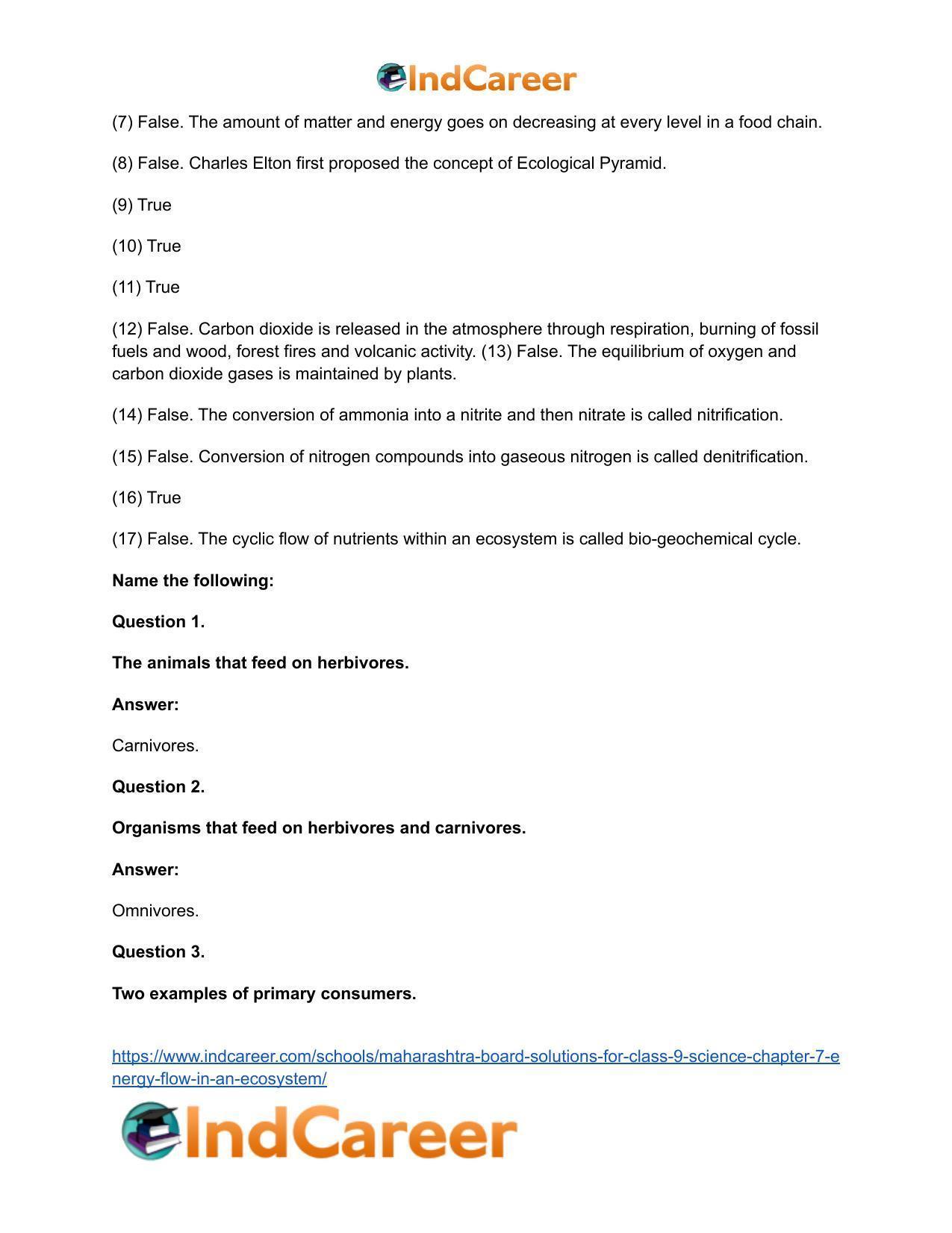 Maharashtra Board Solutions for Class 9- Science: Chapter 7- Energy Flow in an Ecosystem - Page 32