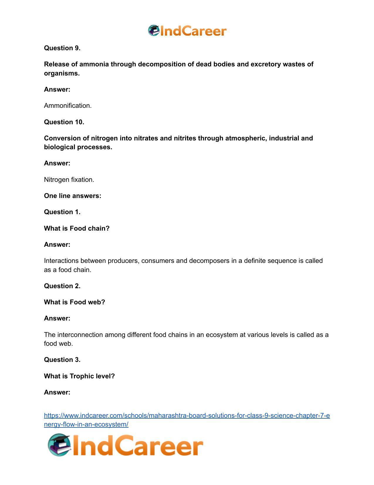 Maharashtra Board Solutions for Class 9- Science: Chapter 7- Energy Flow in an Ecosystem - Page 34