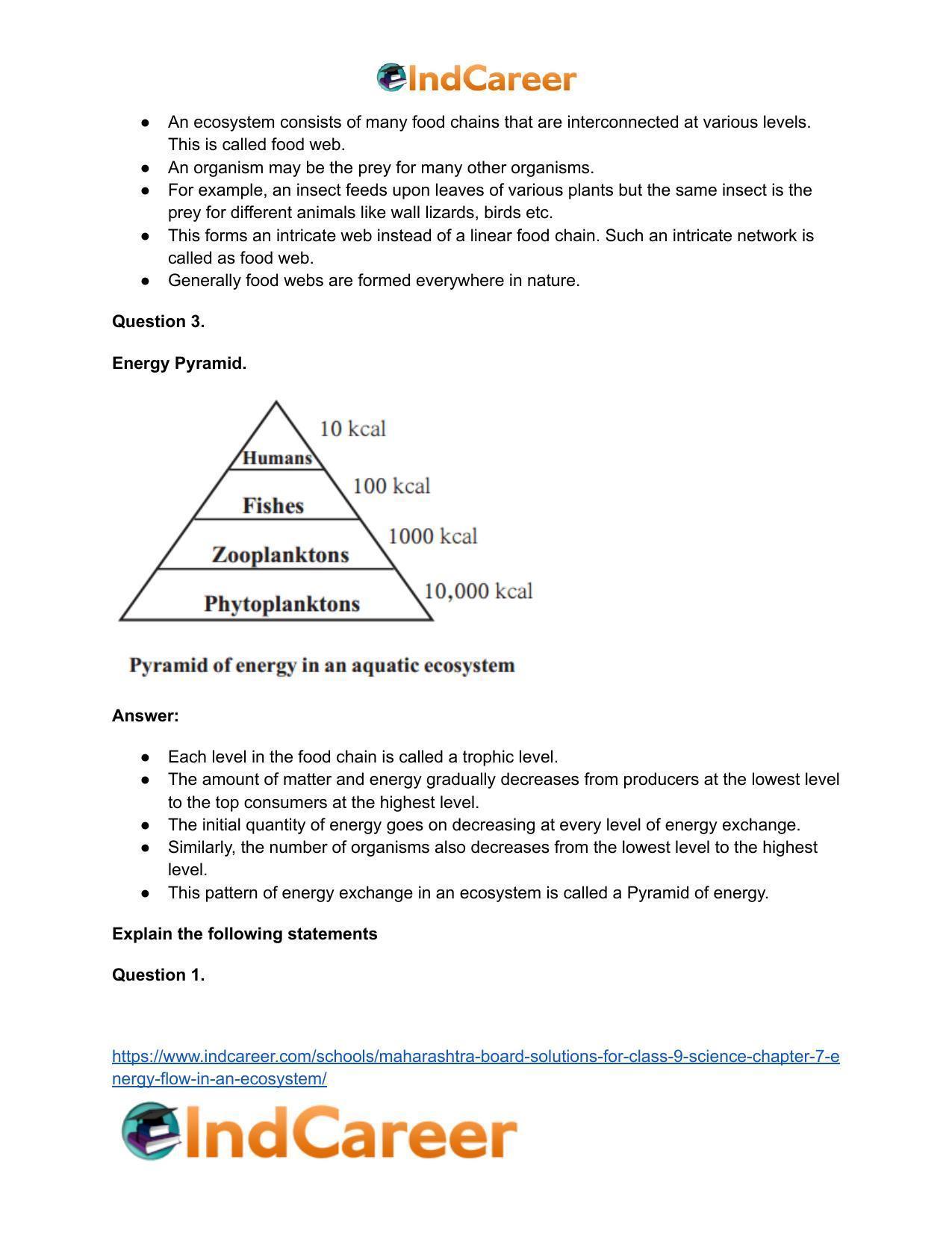 Maharashtra Board Solutions for Class 9- Science: Chapter 7- Energy Flow in an Ecosystem - Page 41